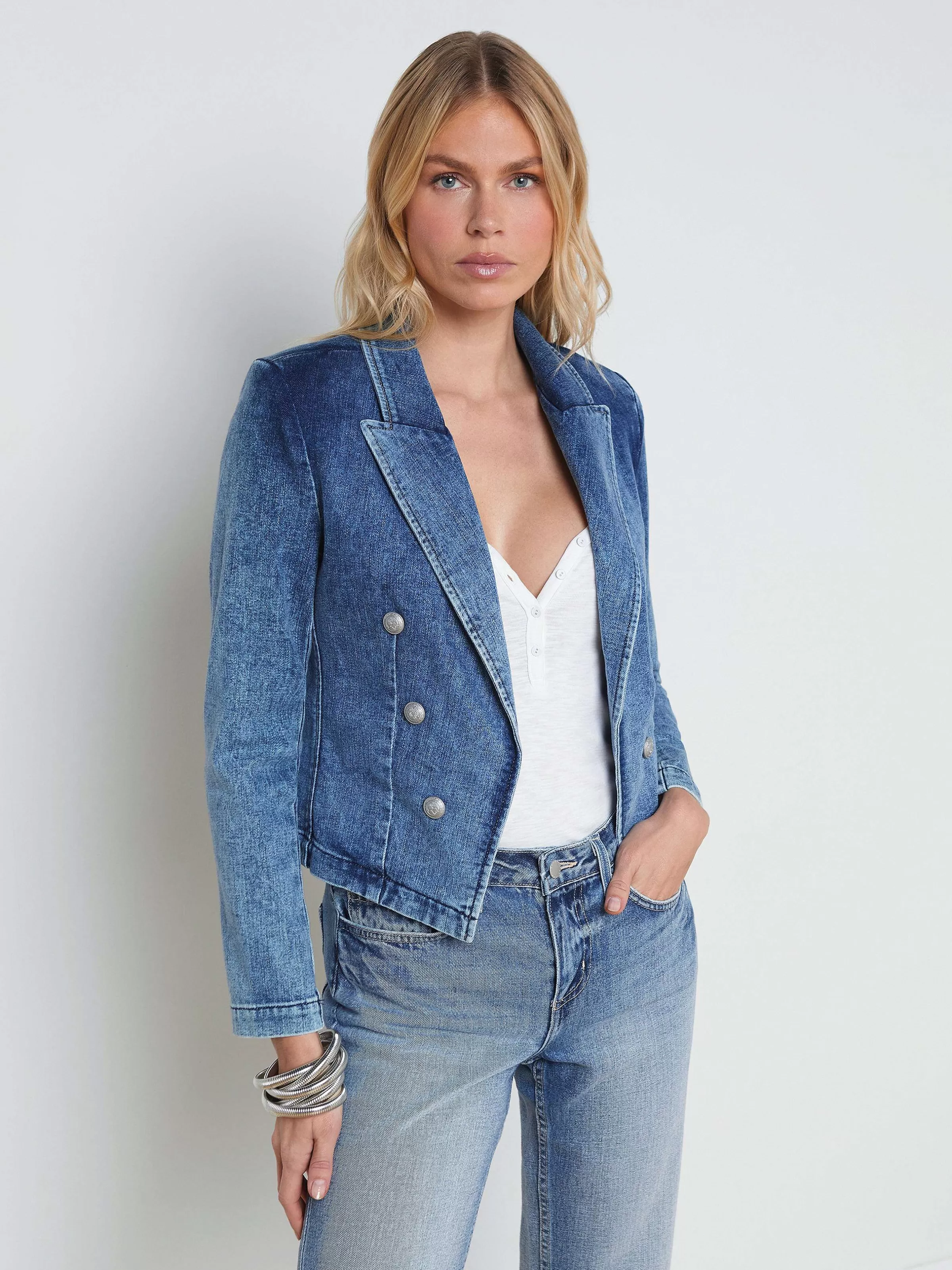 Sale L'AGENCE Blazer En Jean Wayne Toronto