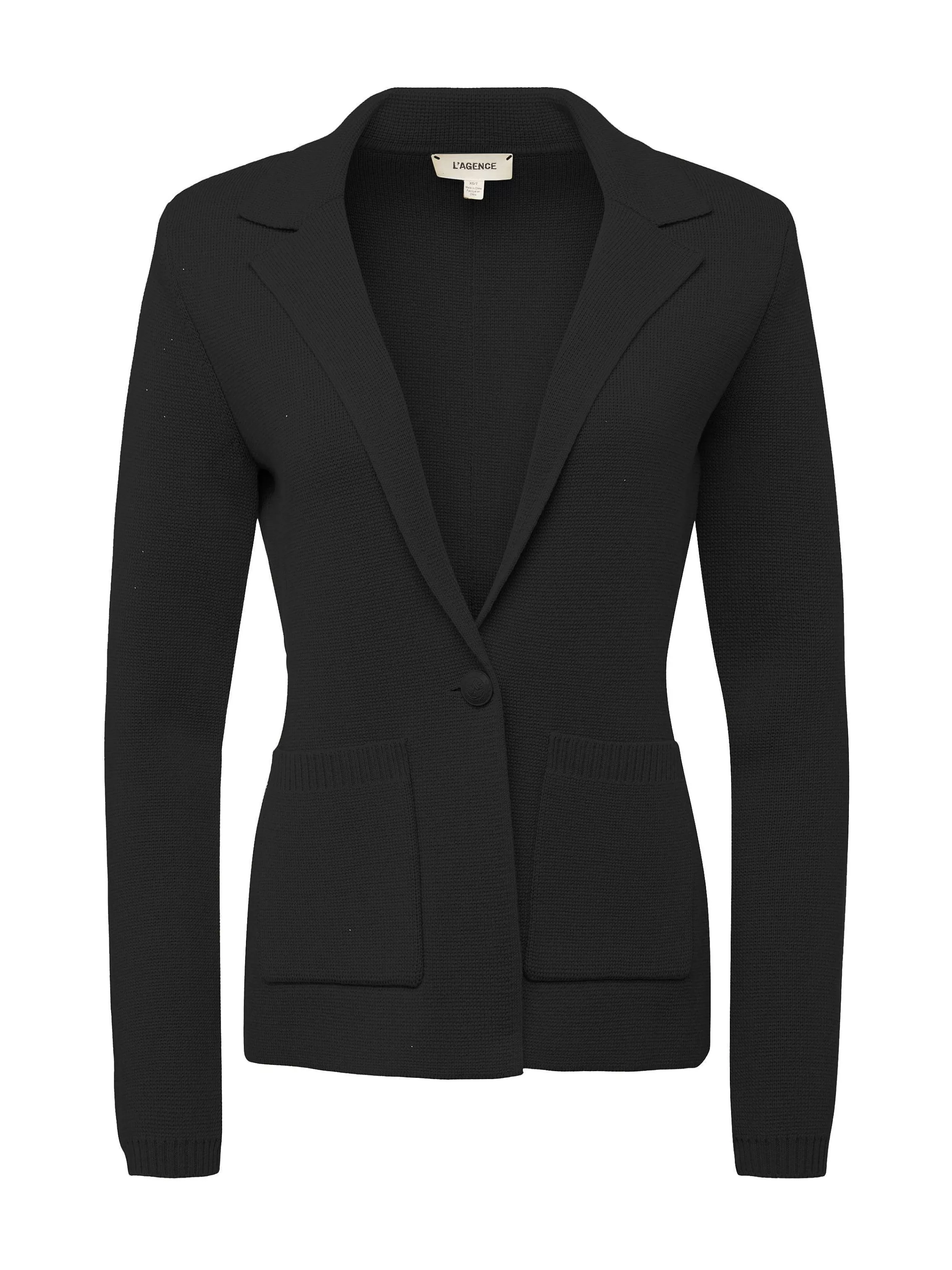 Hot L'AGENCE Blazer En Tricot Dentelle Noir