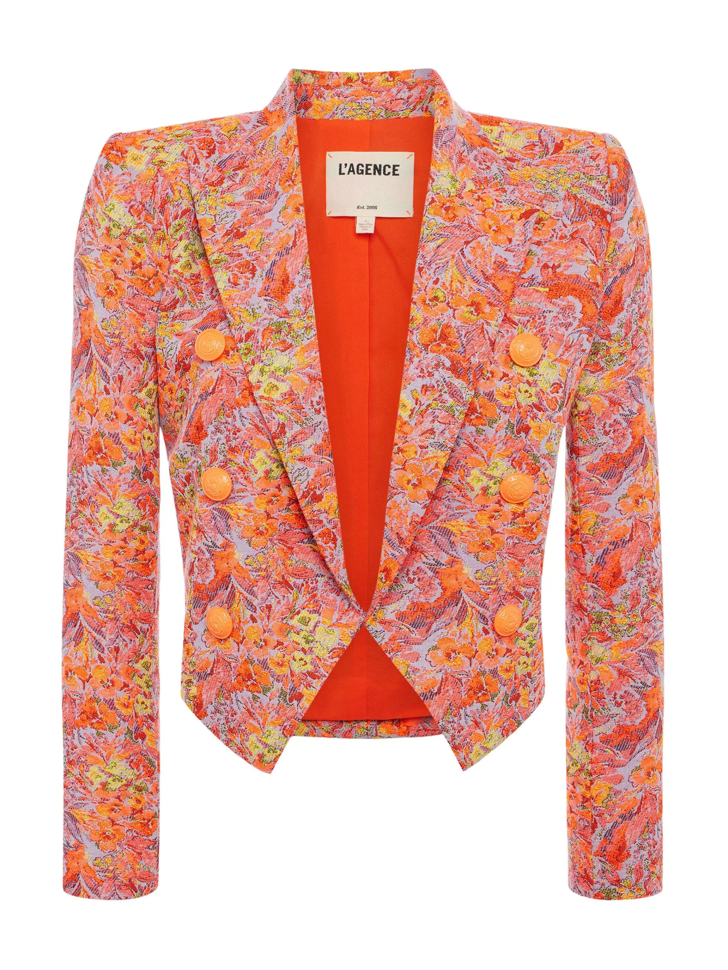 Sale L'AGENCE Blazer Lila Orange Multi Floral