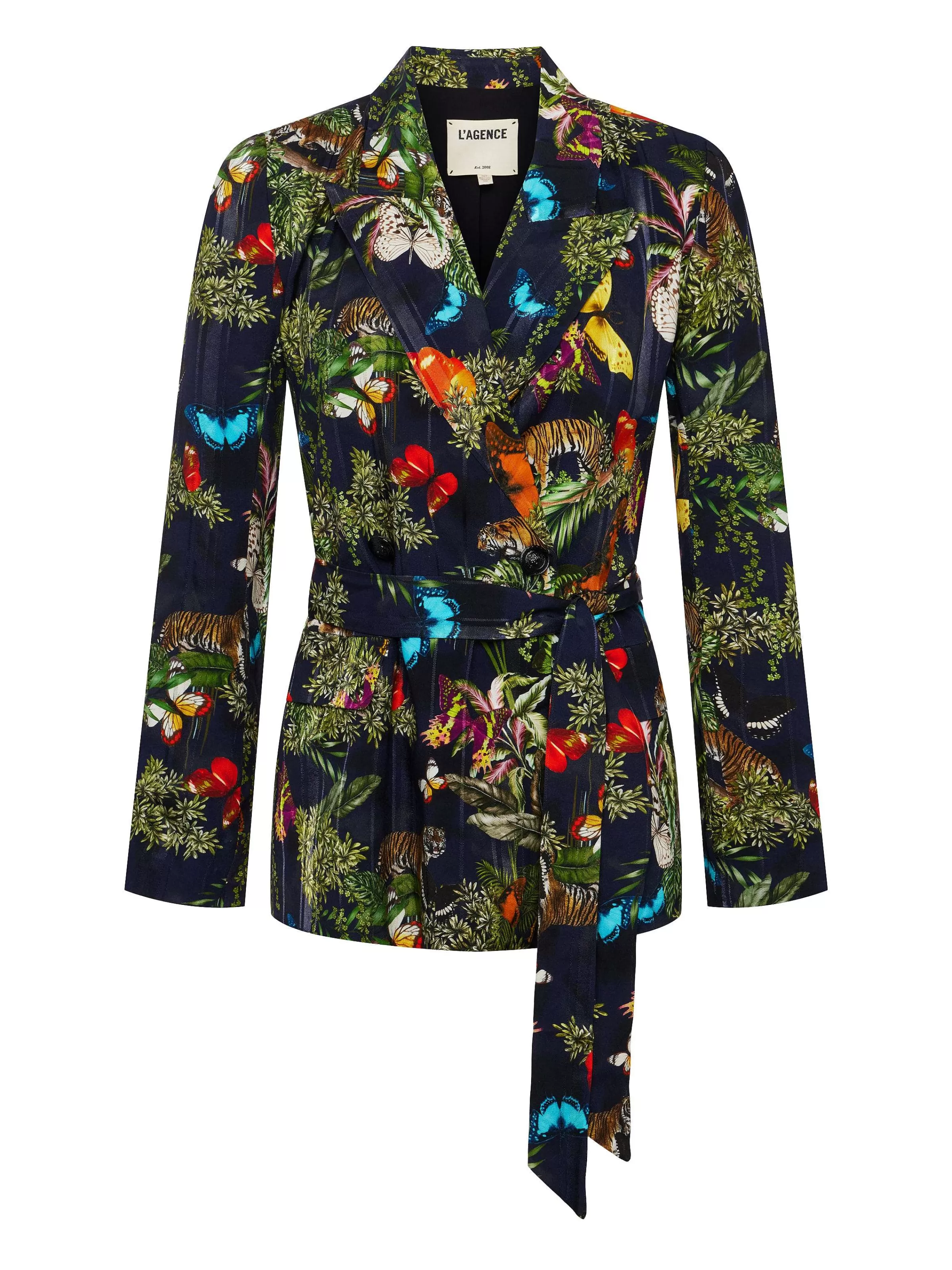 Discount L'AGENCE Blazer Portefeuille Jordana Jungle Tigre Multi Papillon Noir