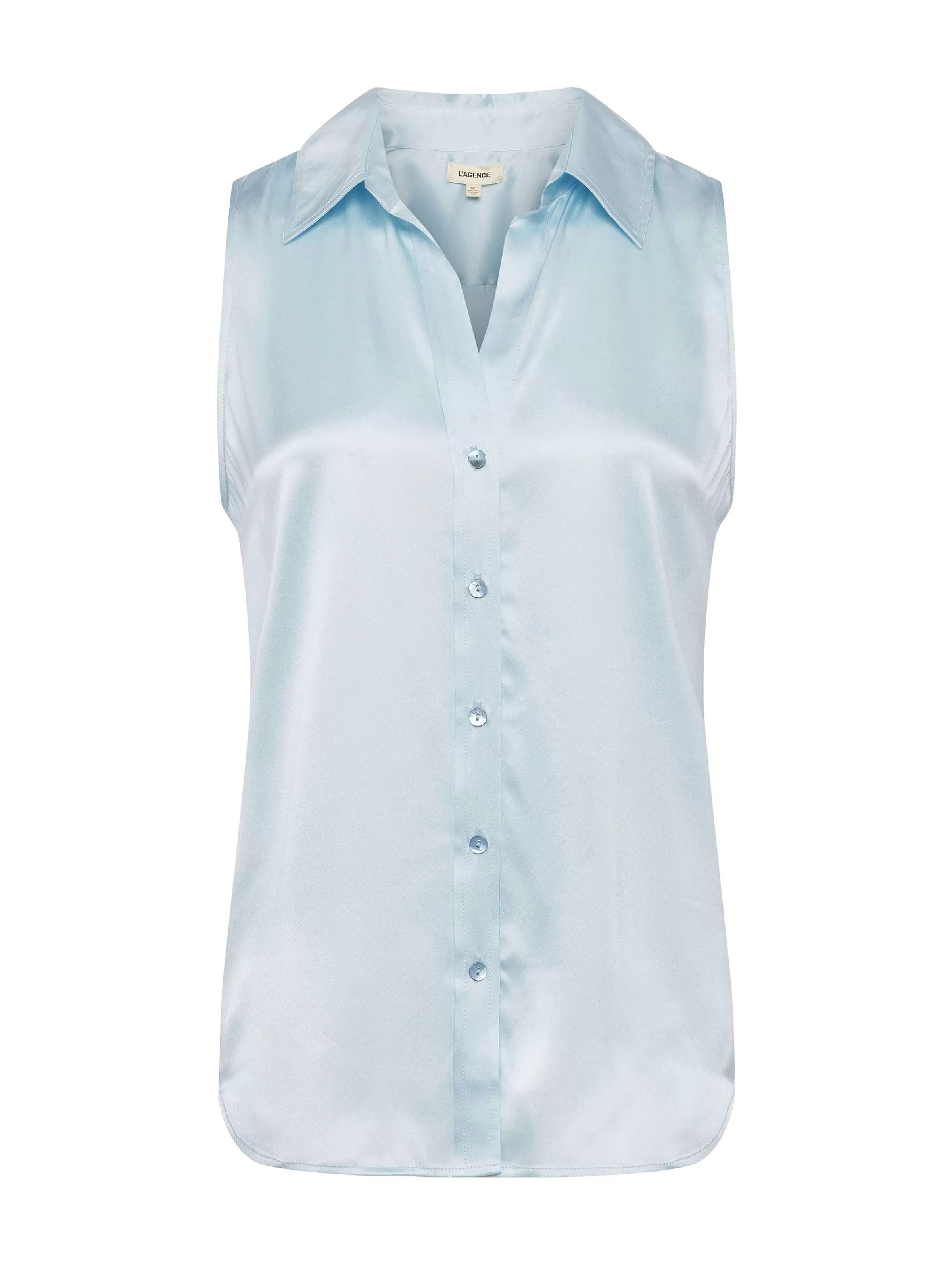 Sale L'AGENCE Blouse En Soie Sans Manches Emmy L'Eau Glacee