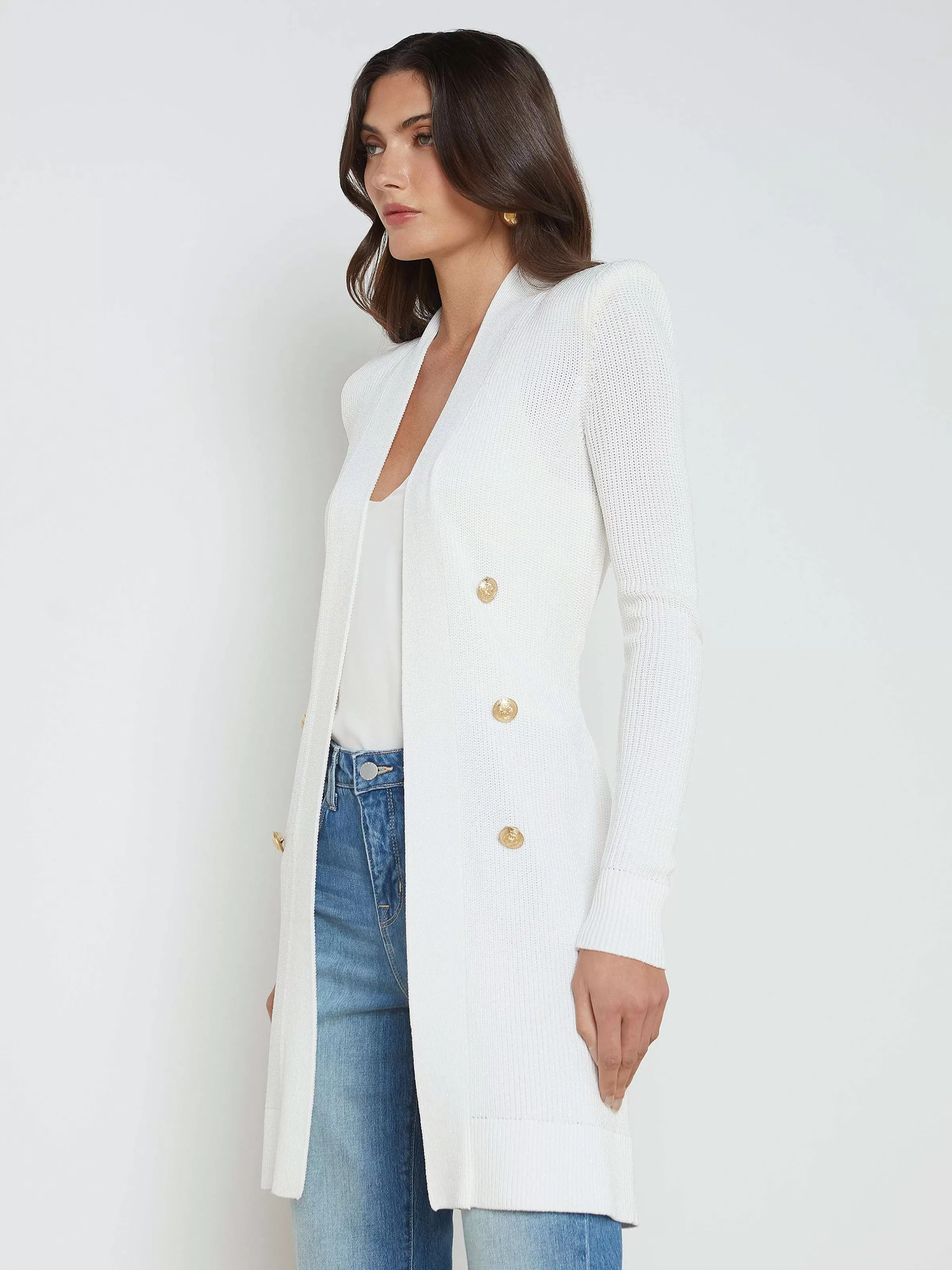 Outlet L'AGENCE Cardigan Croise Noe Blanc