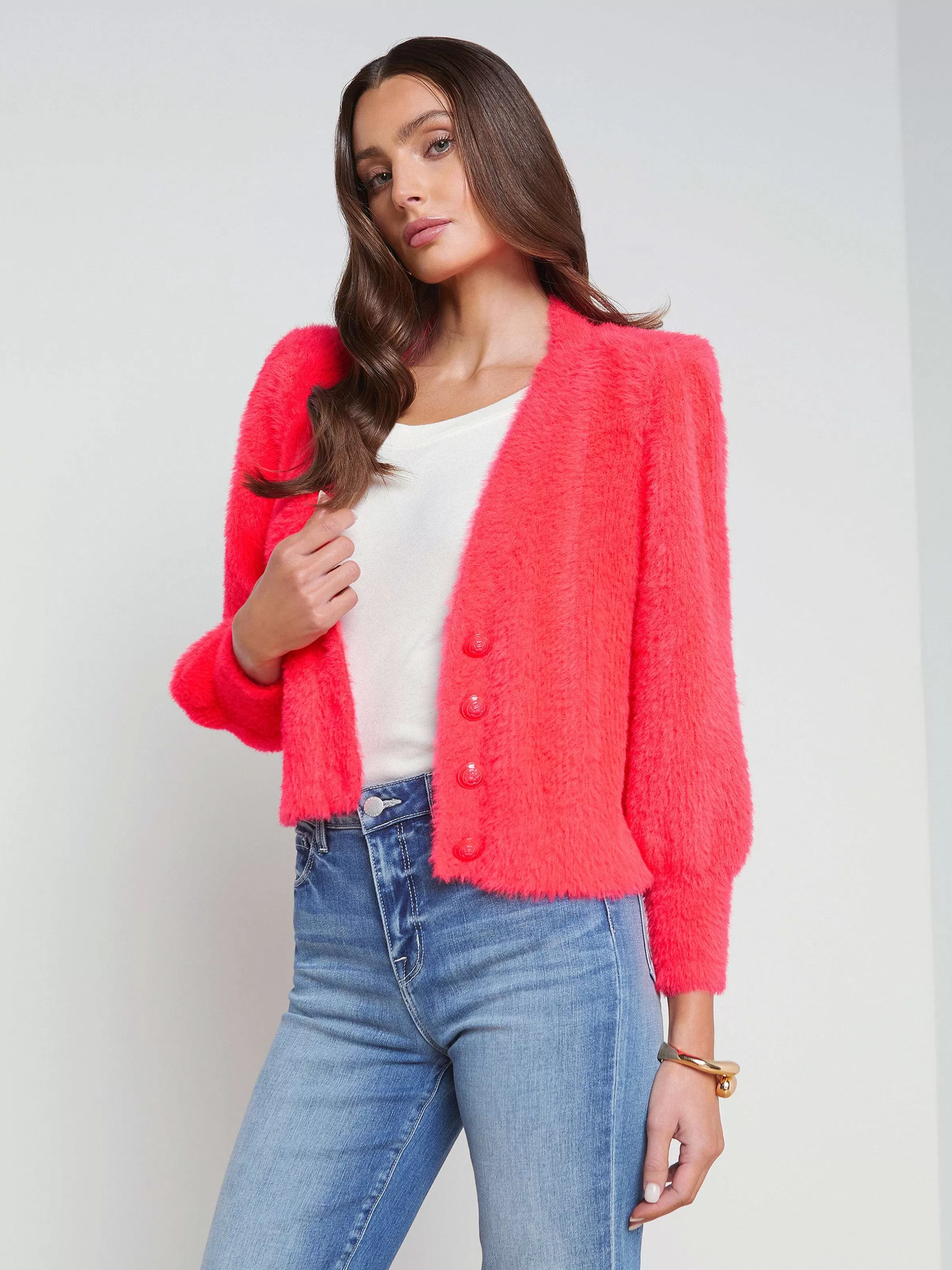 Fashion L'AGENCE Cardigan Talulla Corail Neon