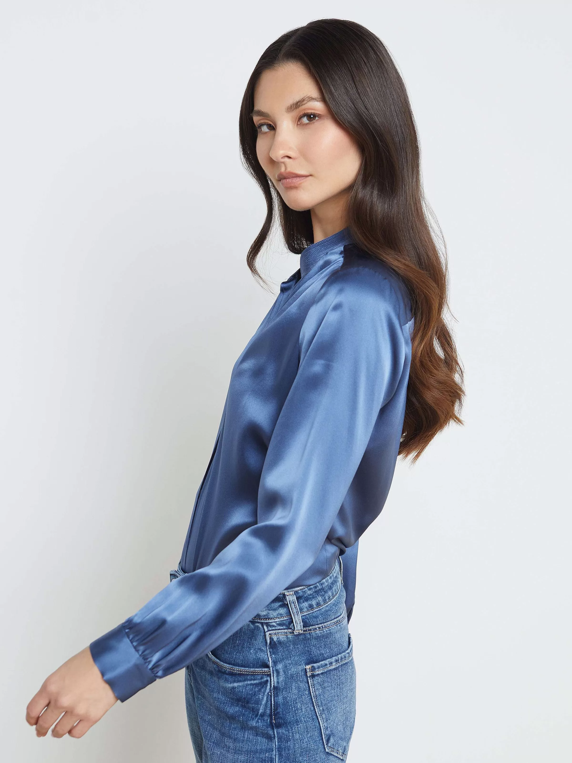 Store L'AGENCE Chemisier Bianca Horizon Bleu