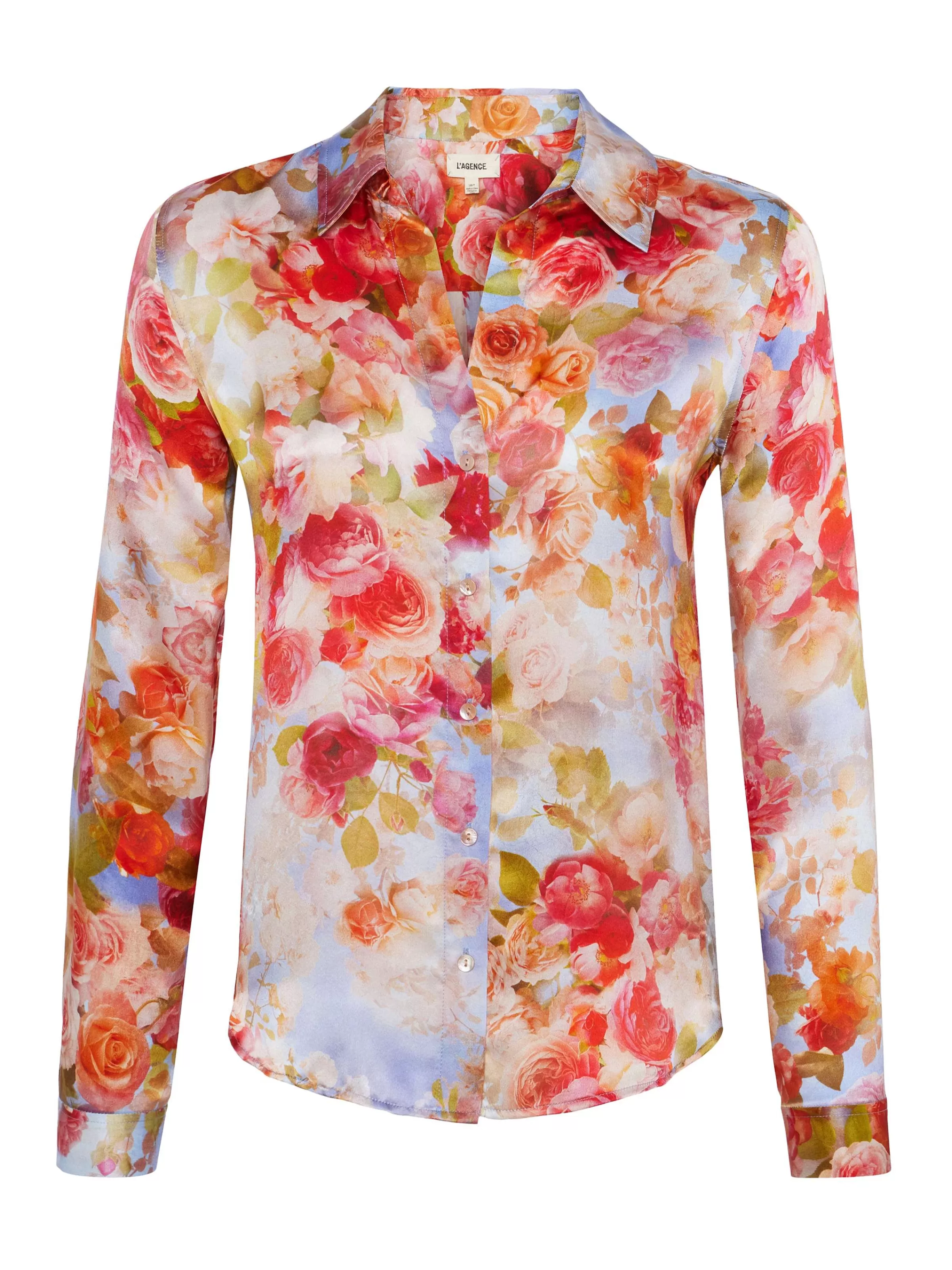 Flash Sale L'AGENCE Chemisier En Soie Tyler Floral Nuage Doux Multi