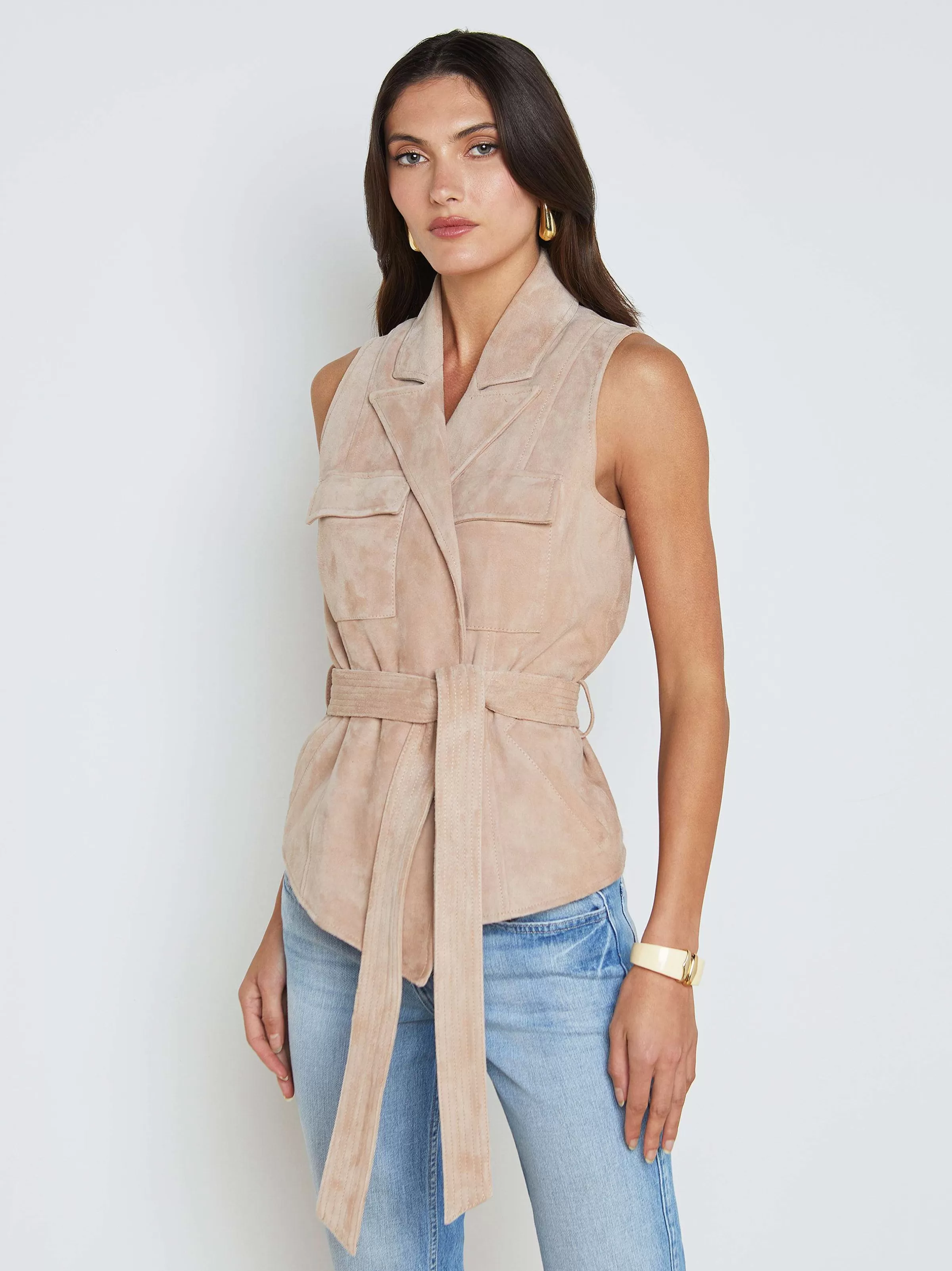 Online L'AGENCE Gilet En Daim Arbor Anacardier