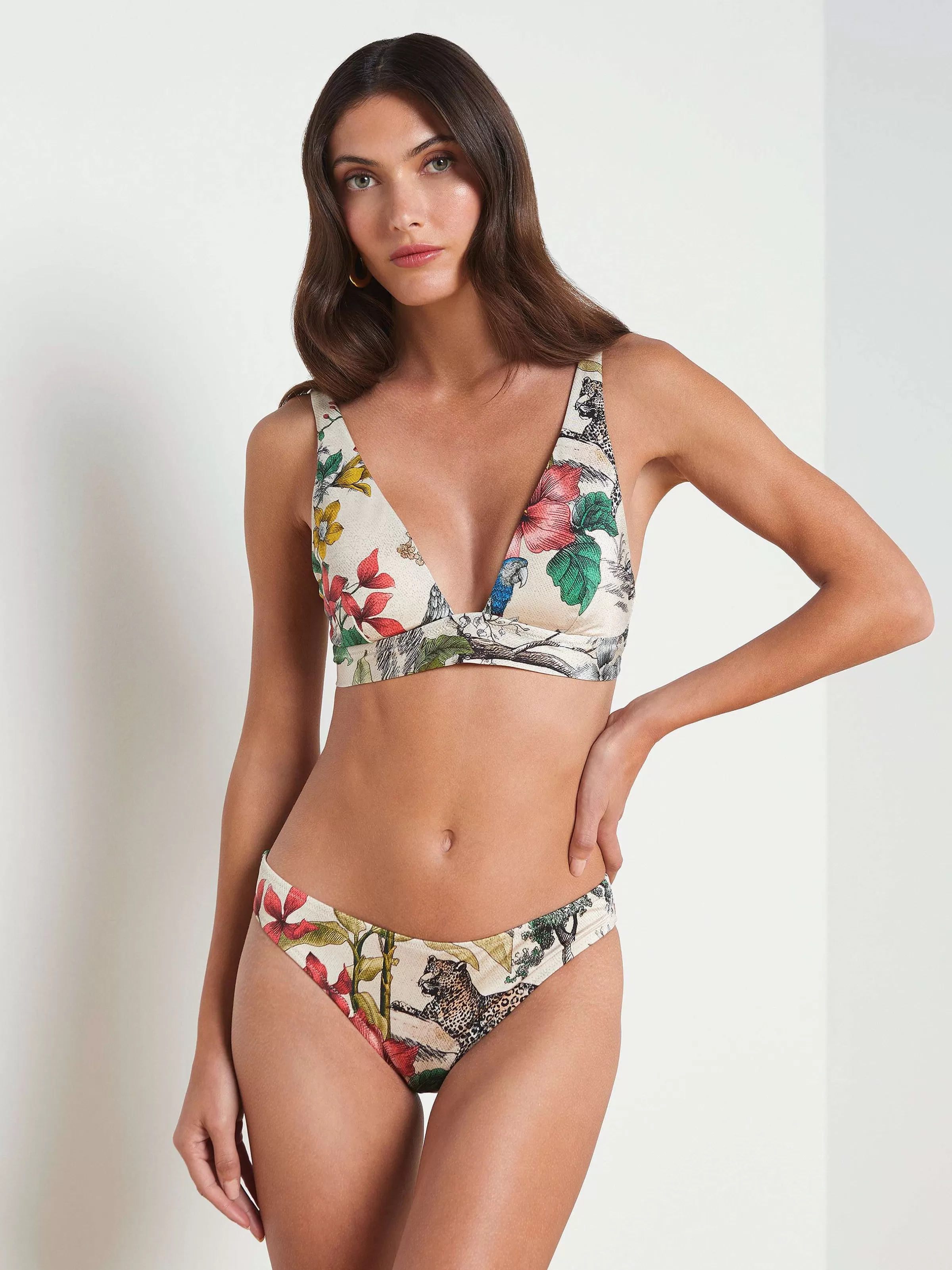 New L'AGENCE Haut De Bikini Lexie Jungle Multi