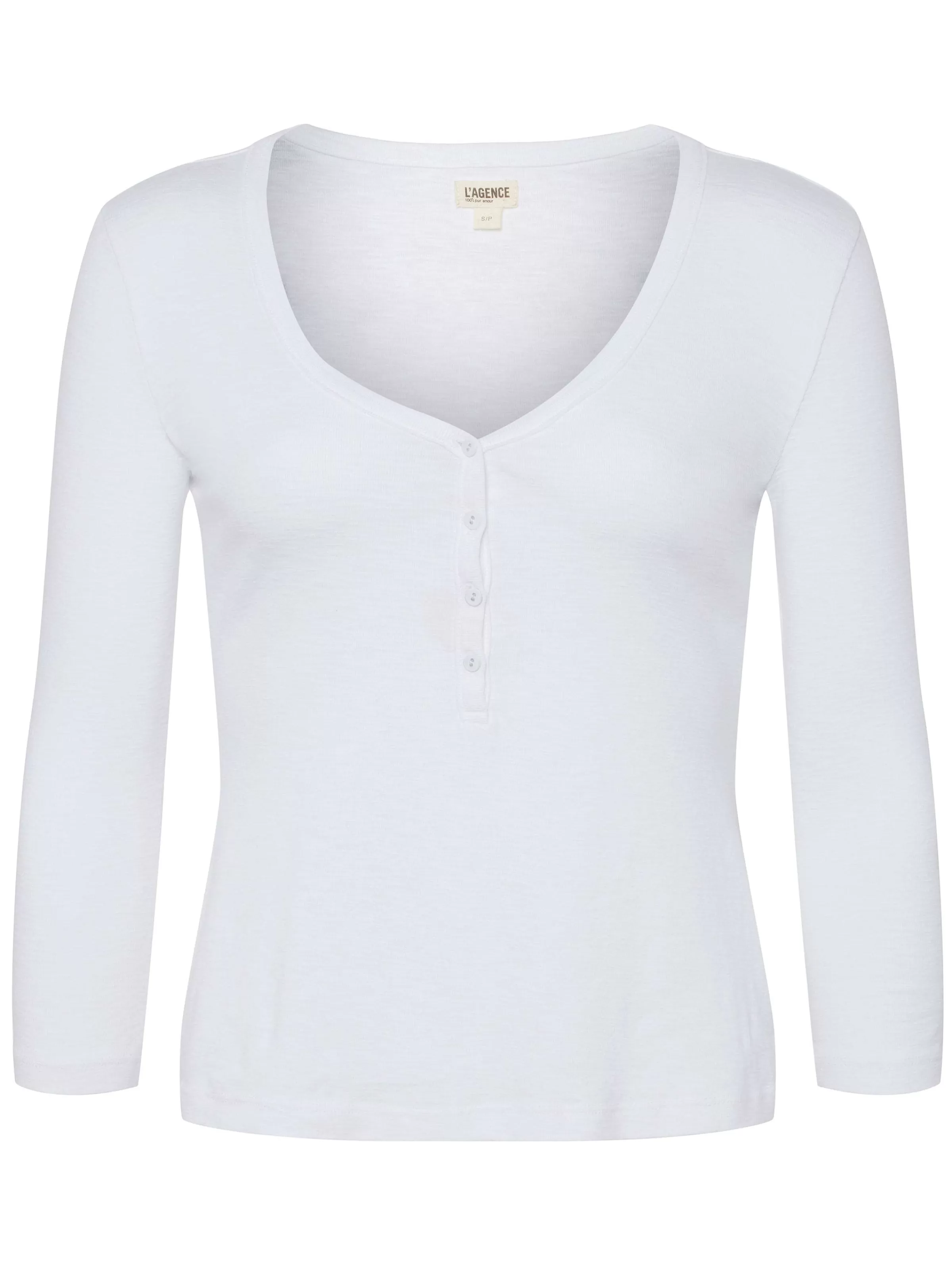 Store L'AGENCE Henley En Coton Rowena Blanc