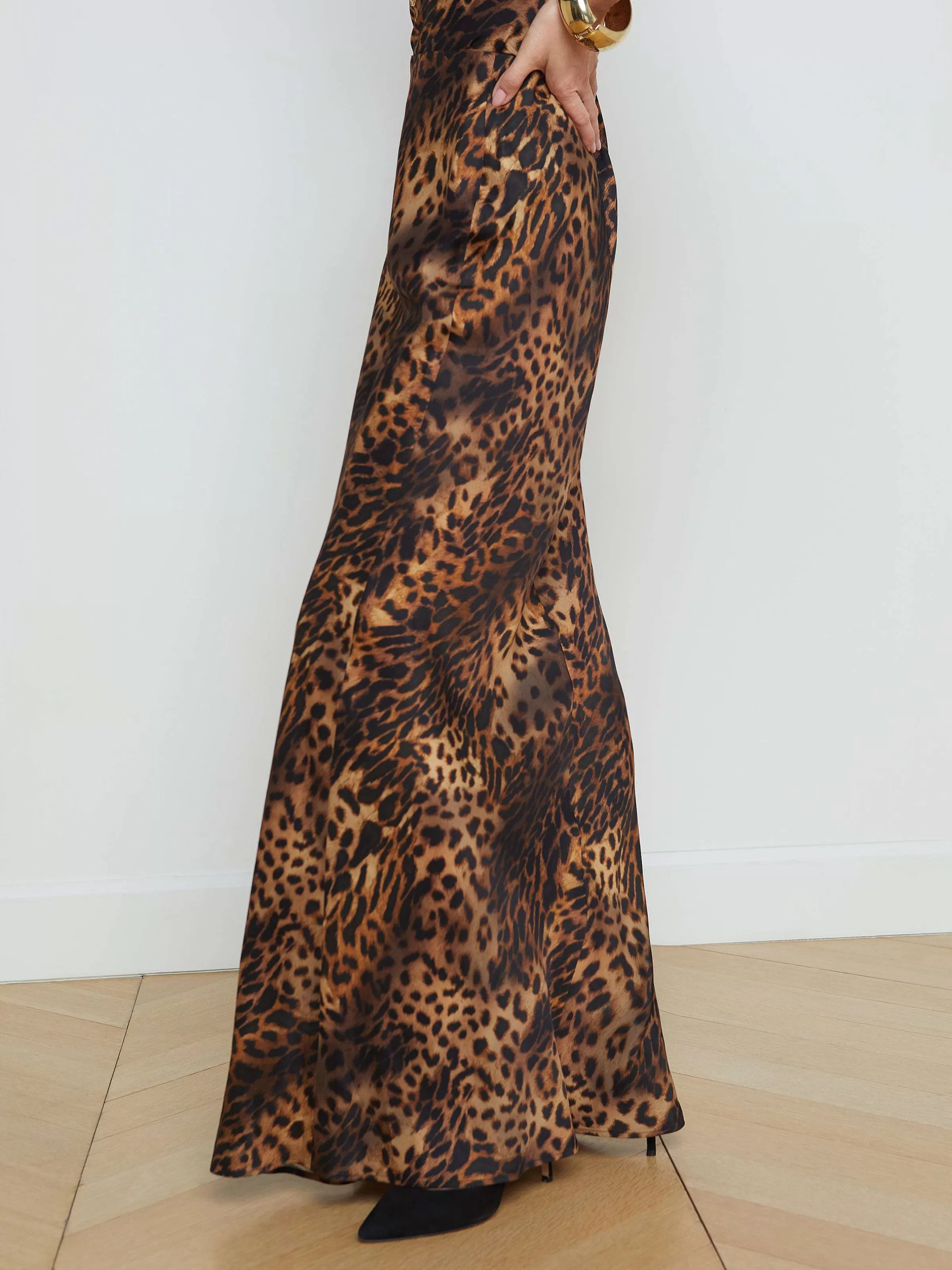 Best L'AGENCE Jupe Zeta Leopard Multi-Huile Marron