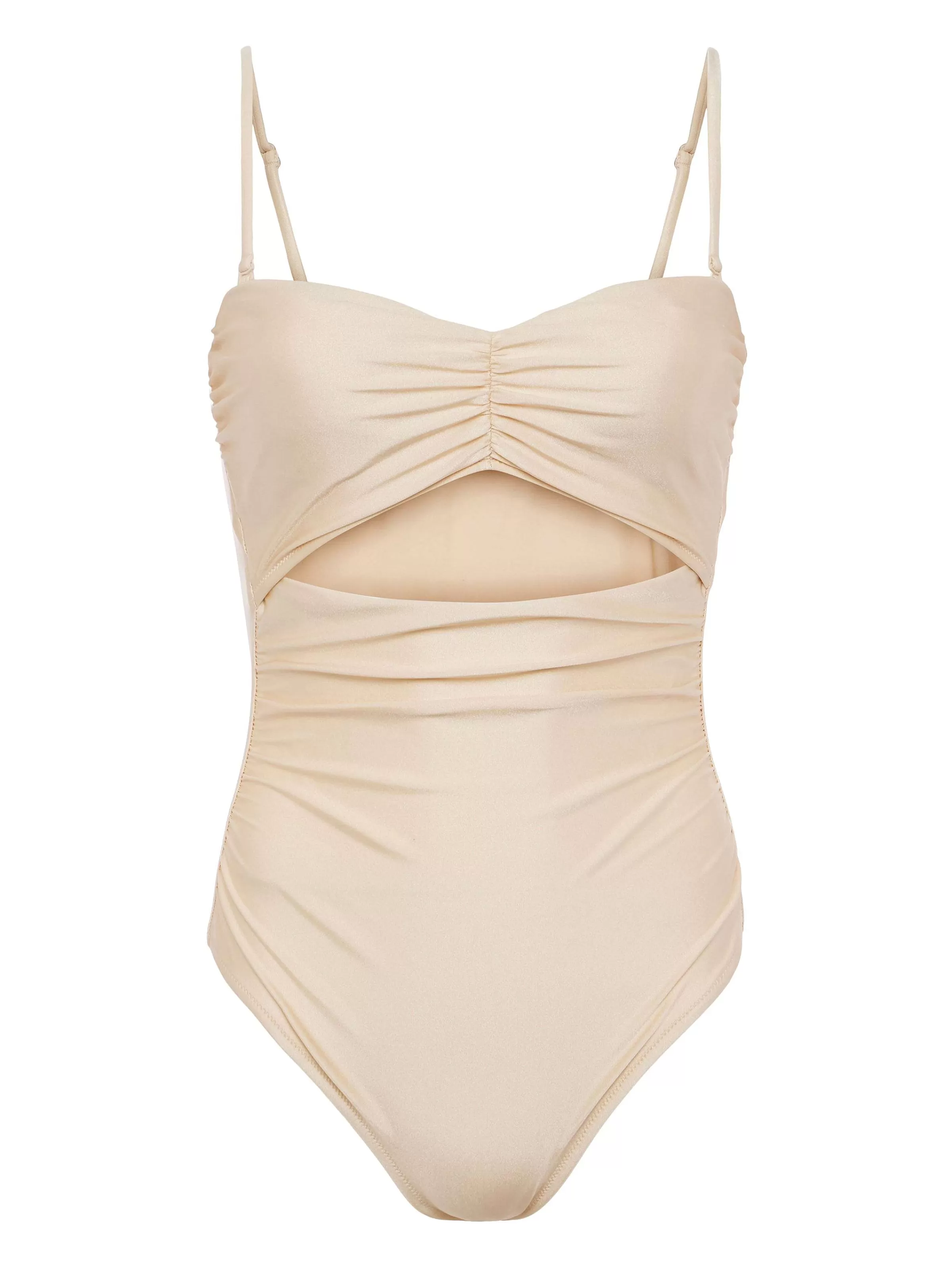 Cheap L'AGENCE Maillot De Bain Une Piece Decoupe Lily Champagne