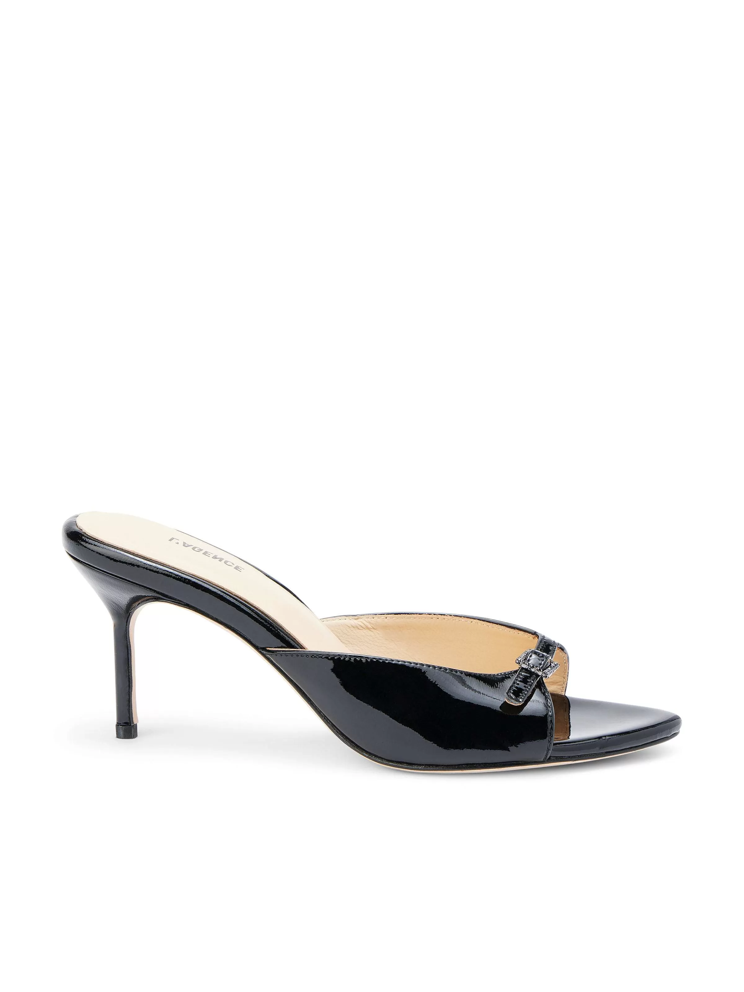 Clearance L'AGENCE Mule A Bout Ouvert Solene Cuir Noir