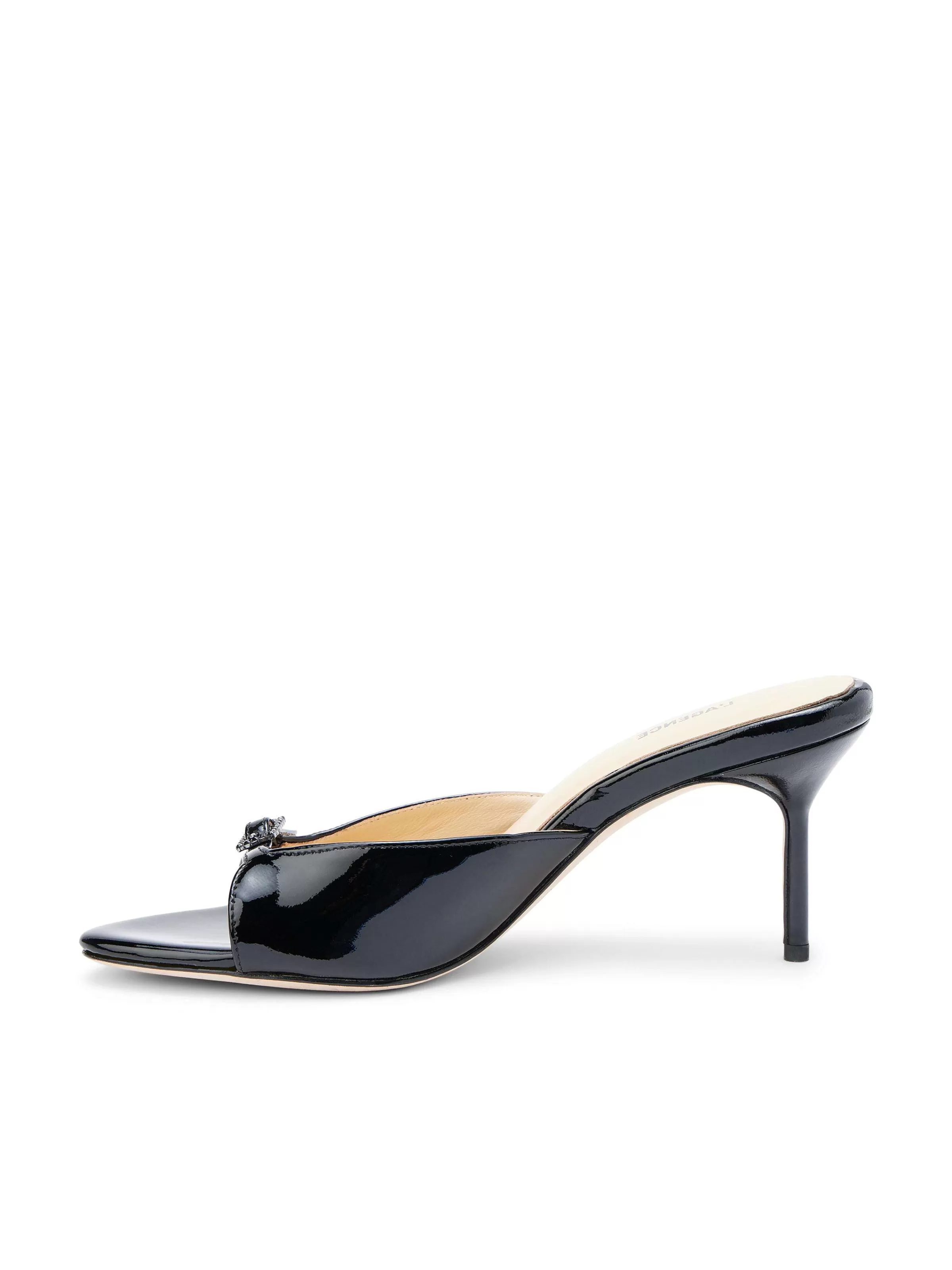 Clearance L'AGENCE Mule A Bout Ouvert Solene Cuir Noir