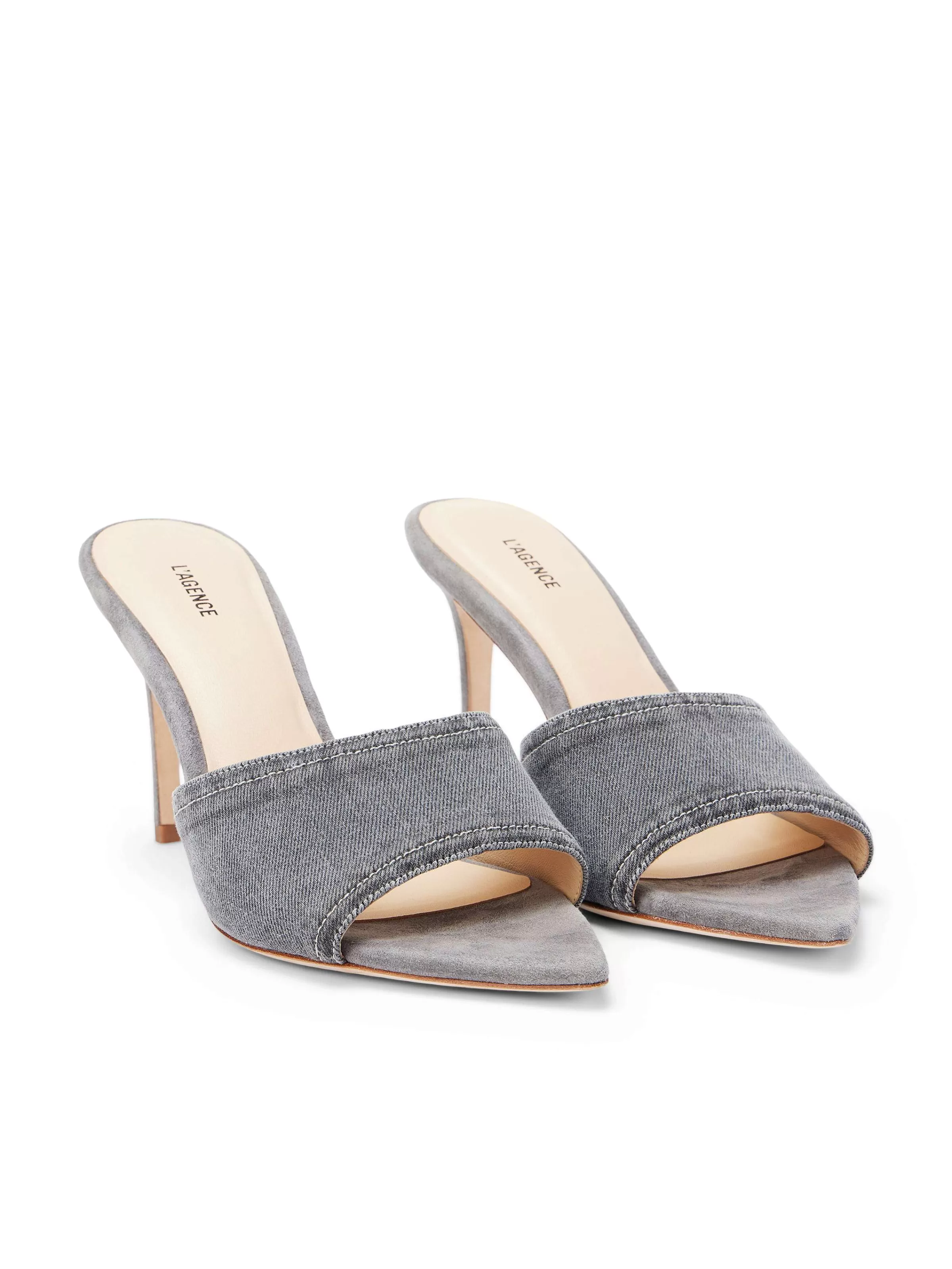 Store L'AGENCE Mules Lolita A Bout Ouvert Jean Gris