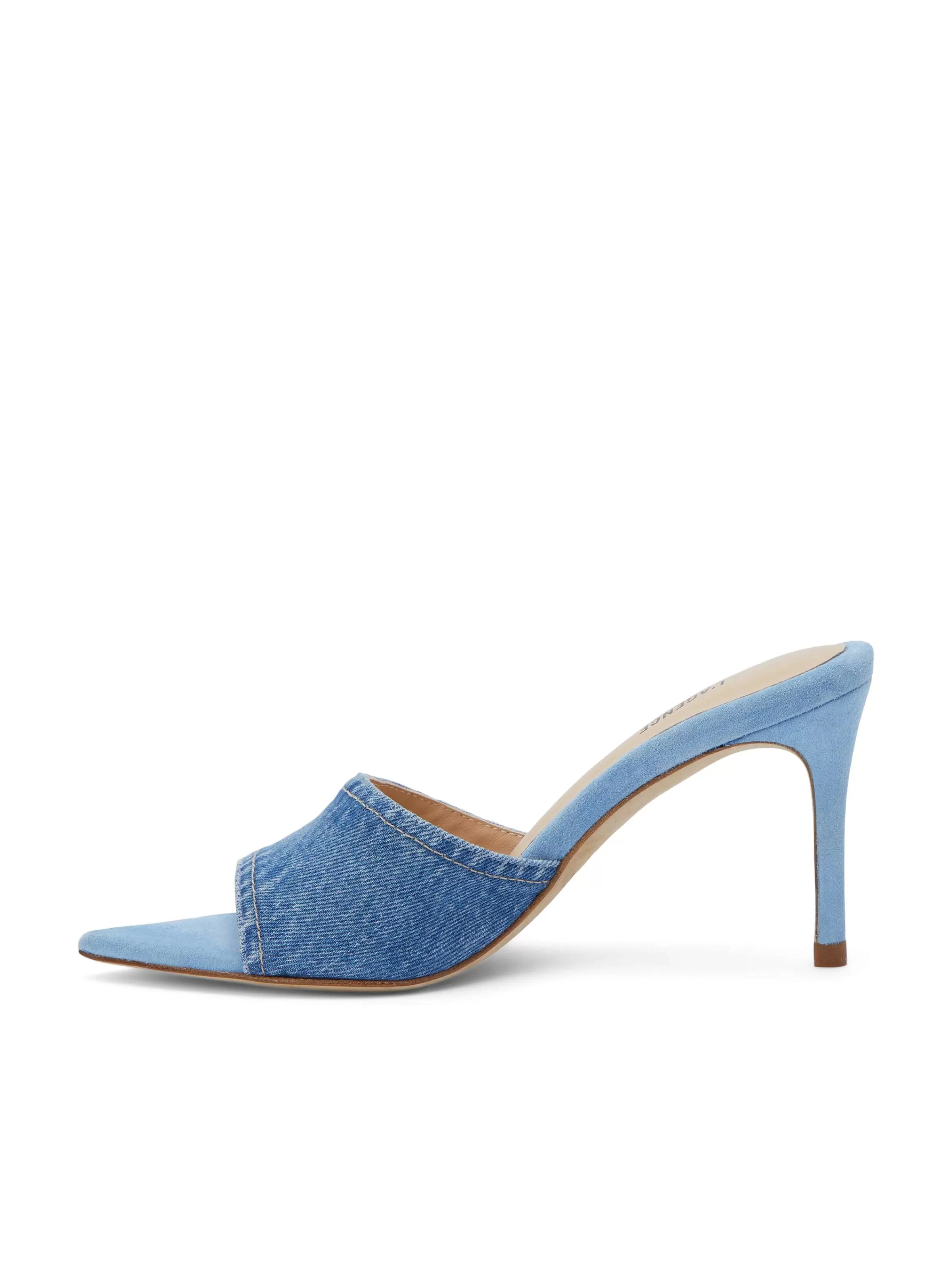 Best L'AGENCE Mules Lolita A Bout Ouvert Jean Bleu