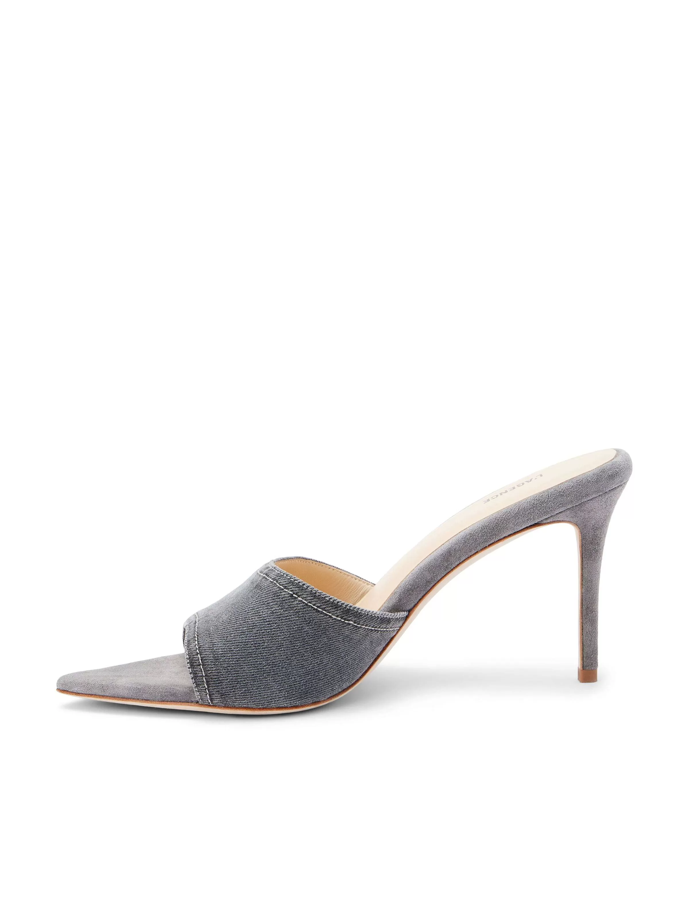 Store L'AGENCE Mules Lolita A Bout Ouvert Jean Gris