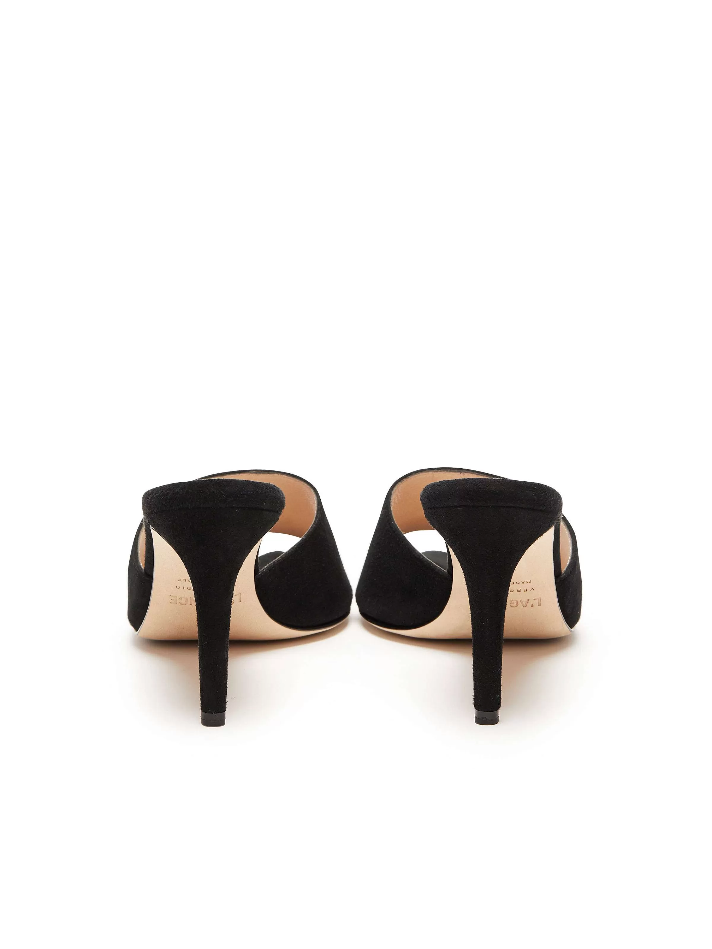 Hot L'AGENCE Mules Lolita A Bout Ouvert Suede Noir