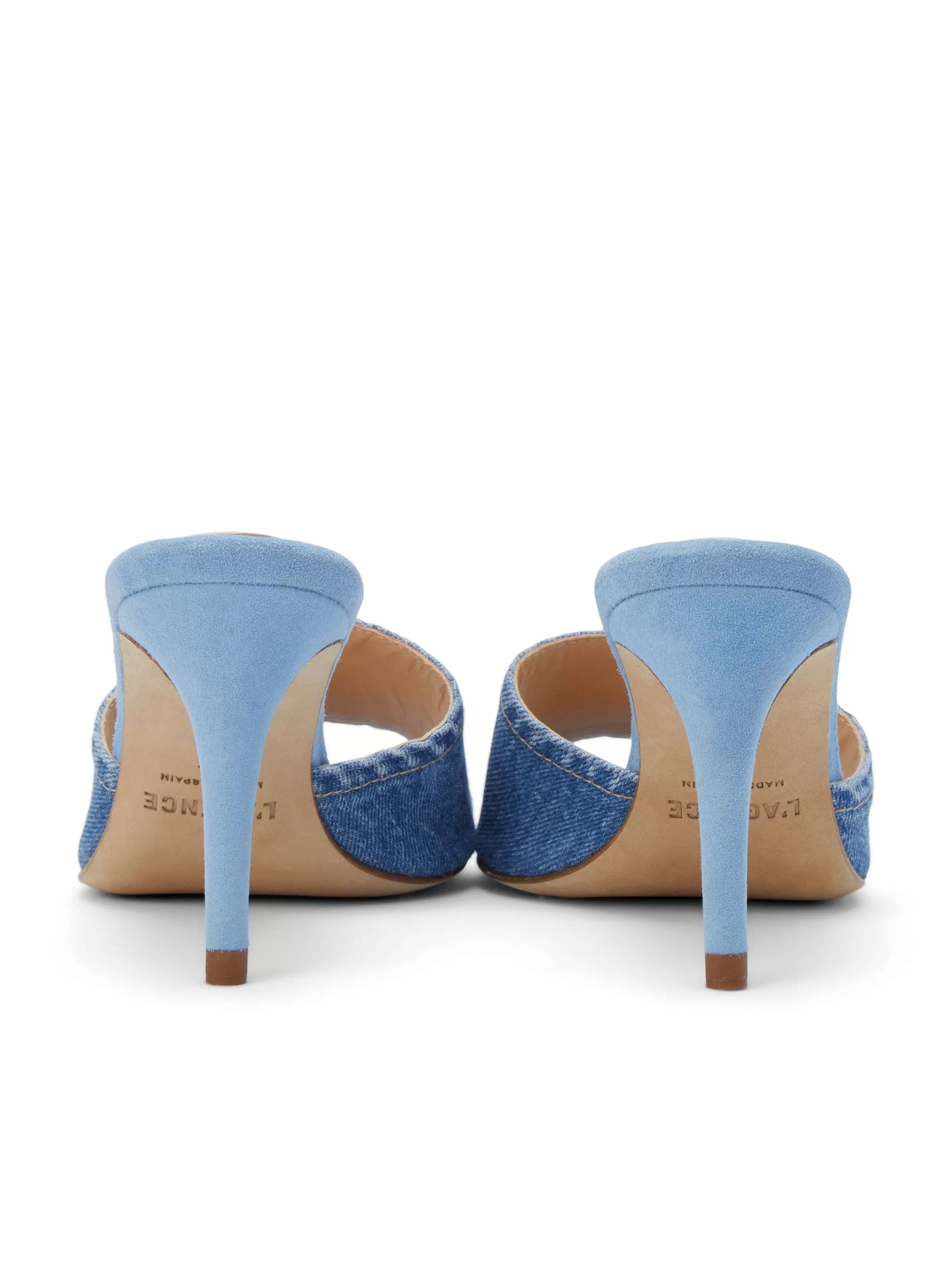 Best L'AGENCE Mules Lolita A Bout Ouvert Jean Bleu