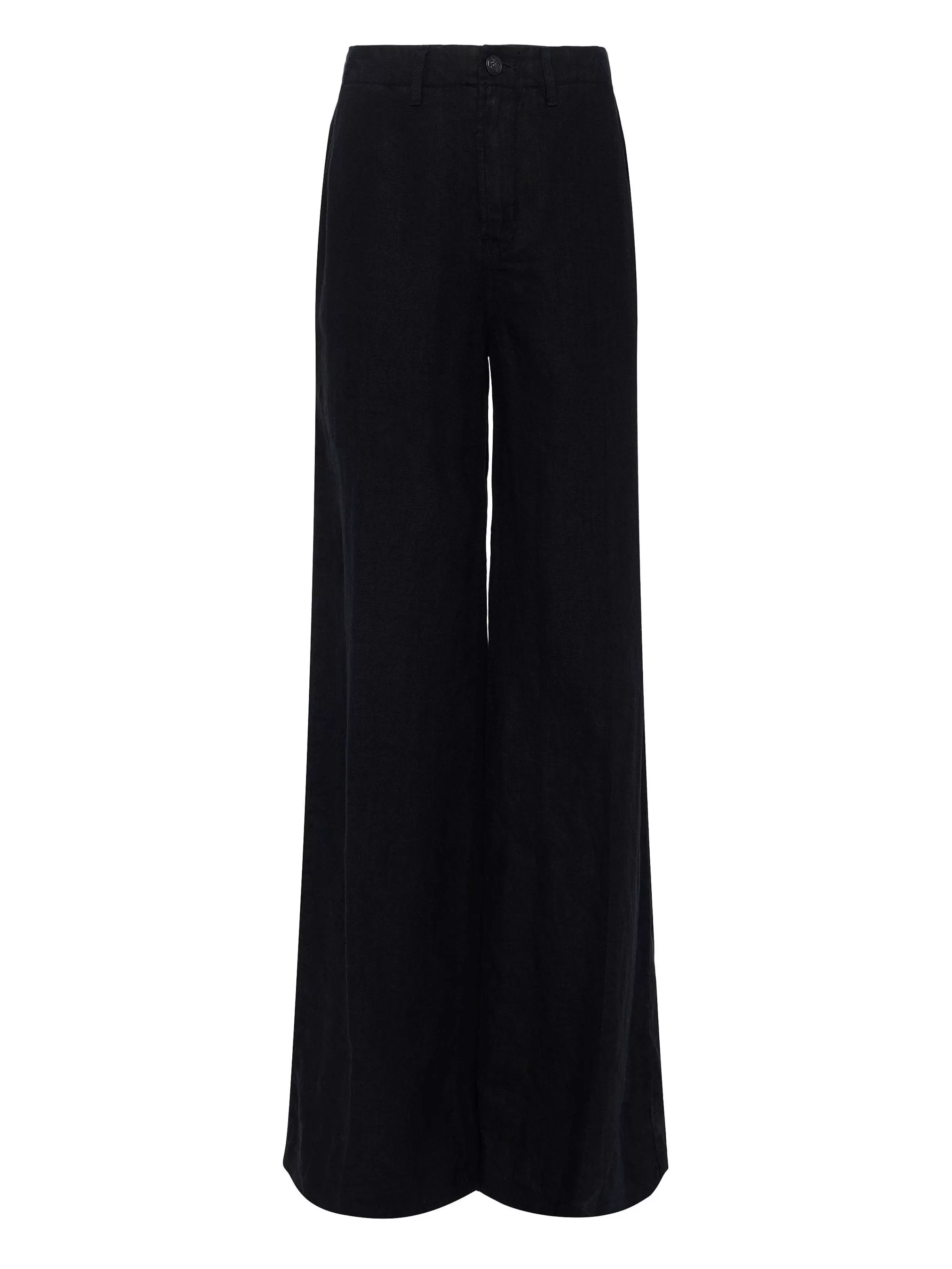 Best L'AGENCE Pantalon A Jambe Large En Lin Brie Noir