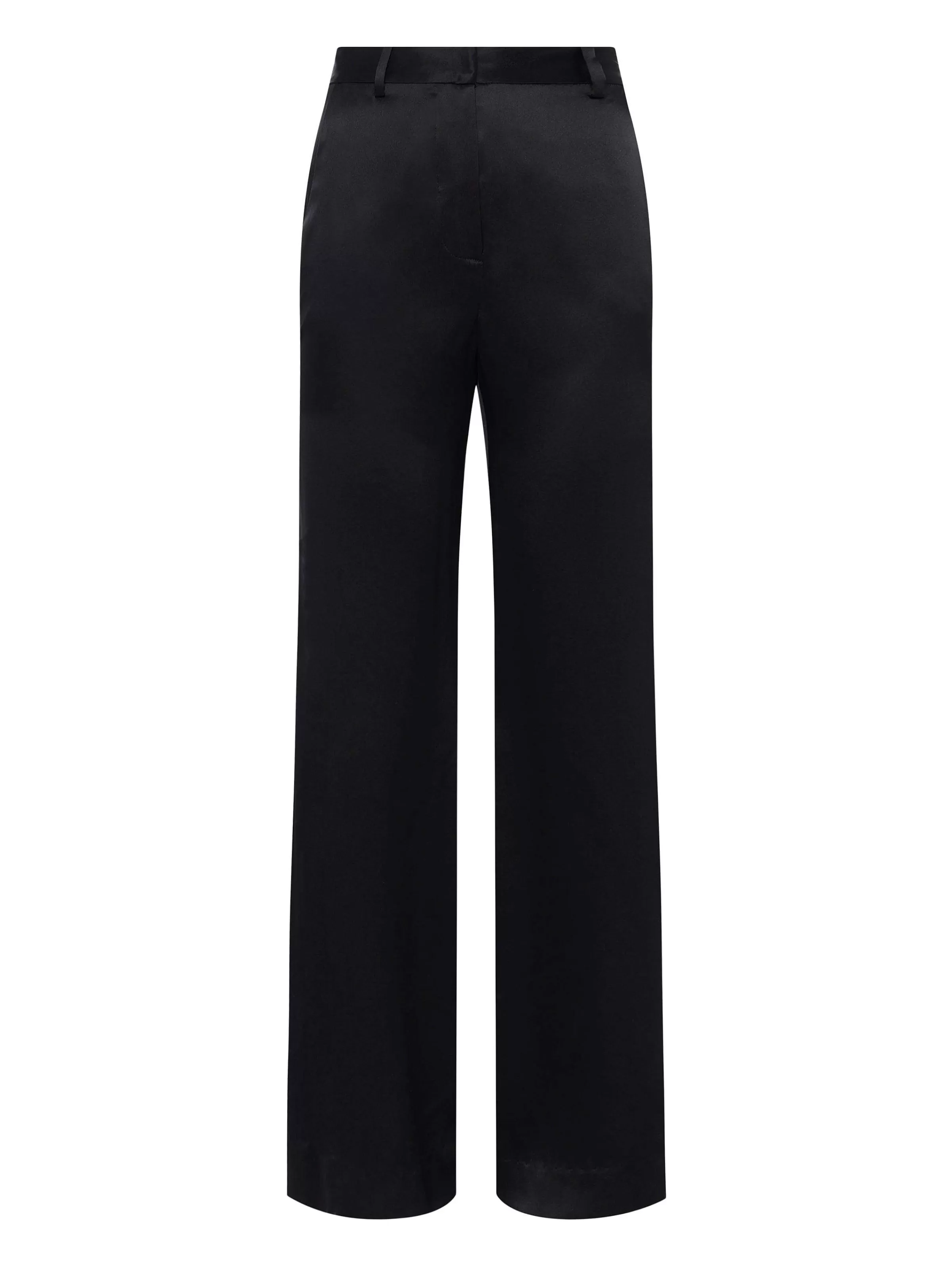 Outlet L'AGENCE Pantalon A Jambe Large En Soie Pilar Soie Noire