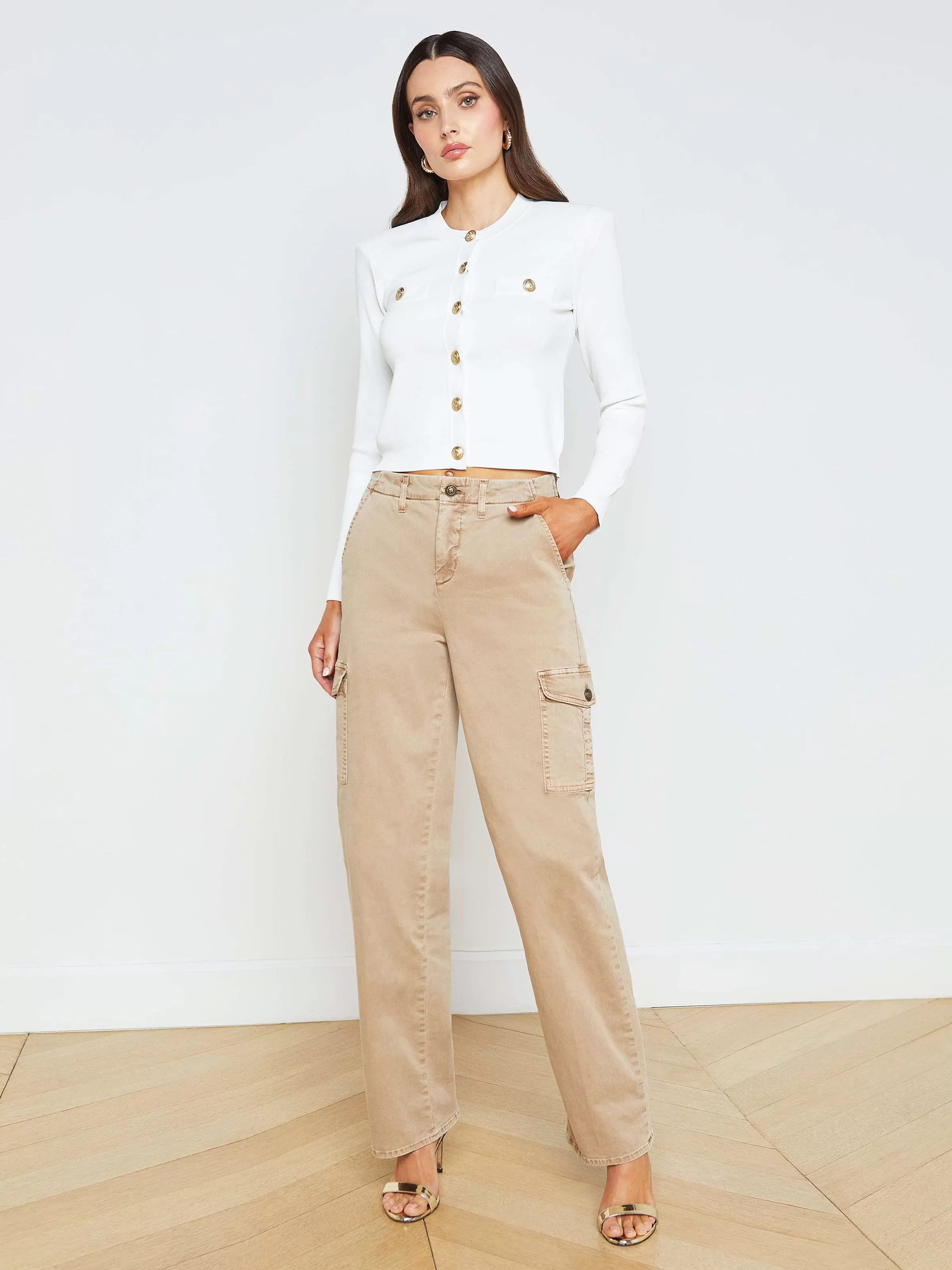 Clearance L'AGENCE Pantalon Channing Latte Fonce