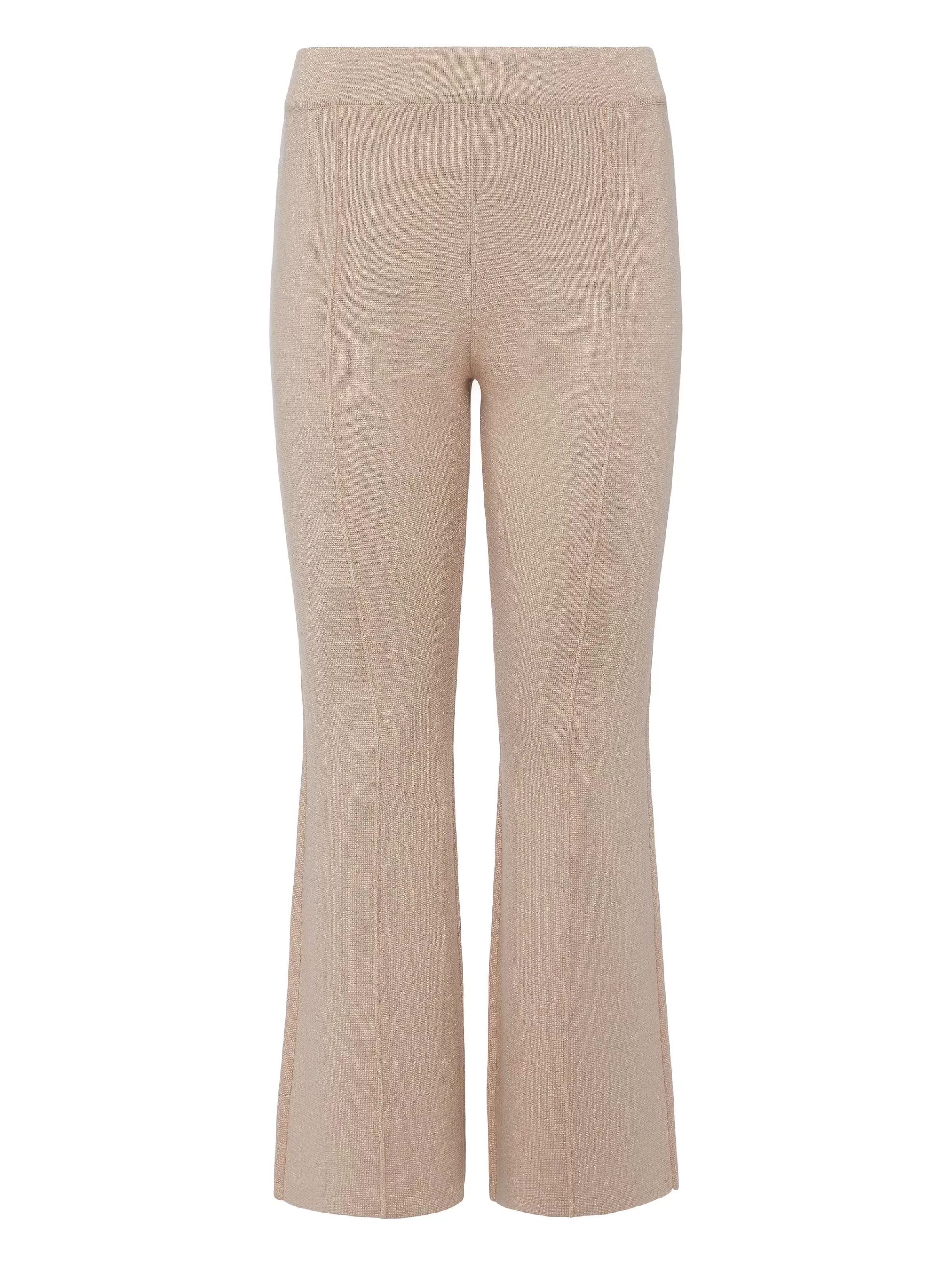 Shop L'AGENCE Pantalon Court Évasé En Tricot Ren Kaki Pale