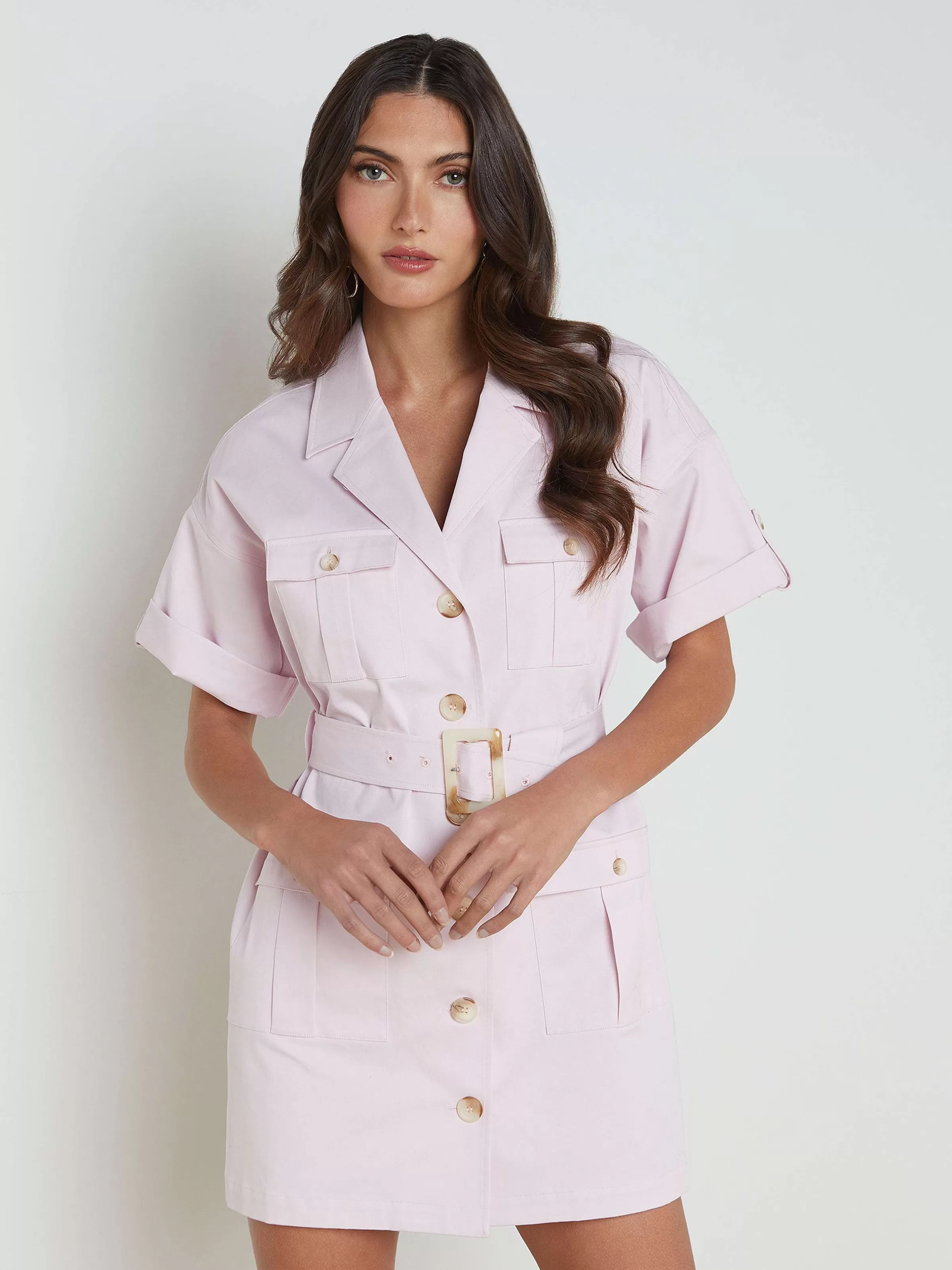 Online L'AGENCE Robe Chemise Everest Safari Lilas Neige