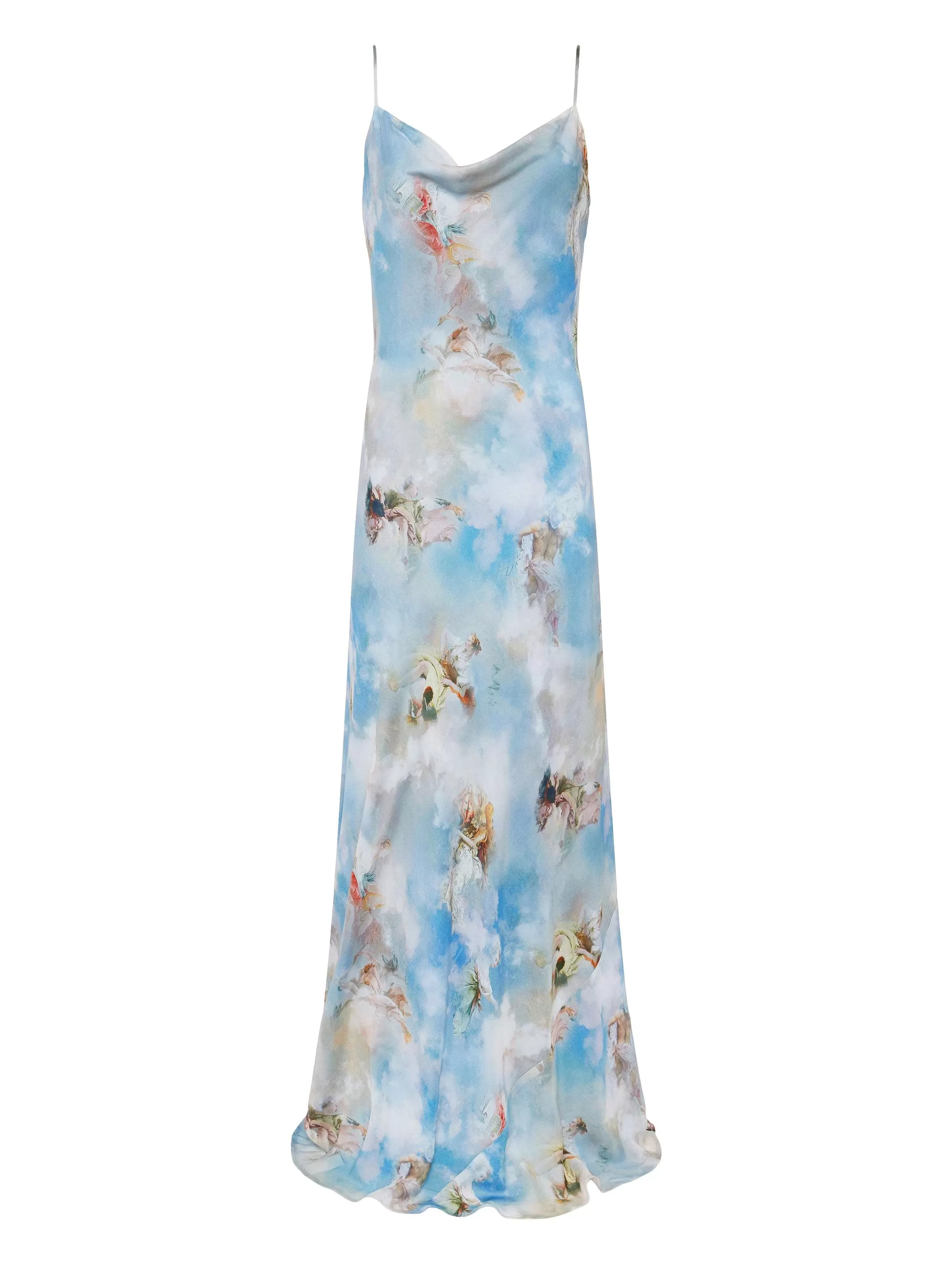 Shop L'AGENCE Robe Christine En Soie Bleu Clair Multi Renaissance