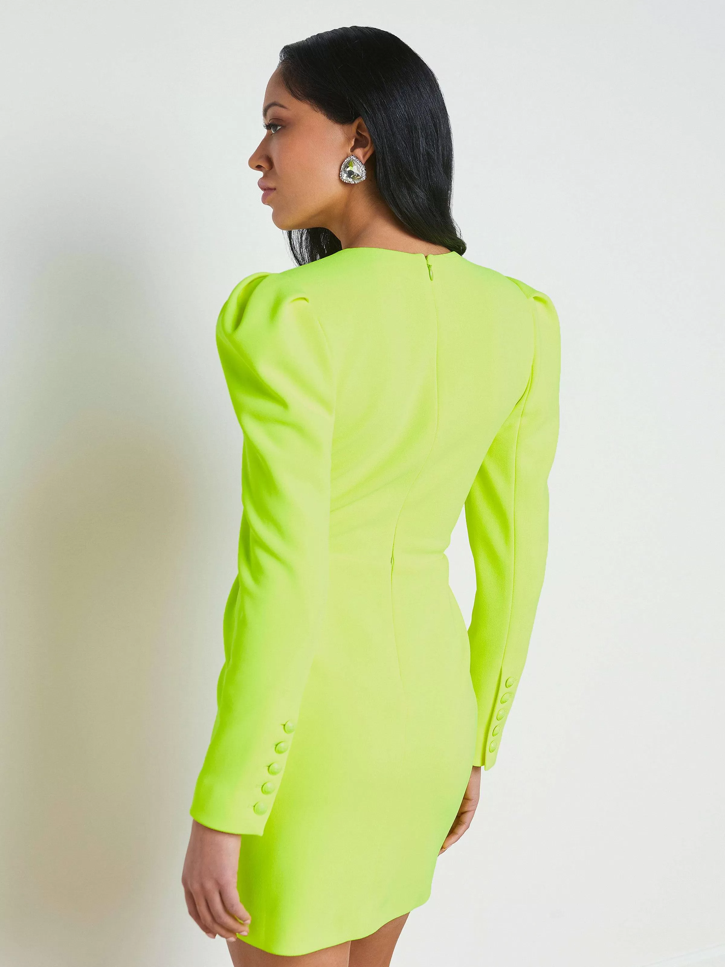 Fashion L'AGENCE Robe Plissee Sur Le Devant Linnie Agrumes Neon