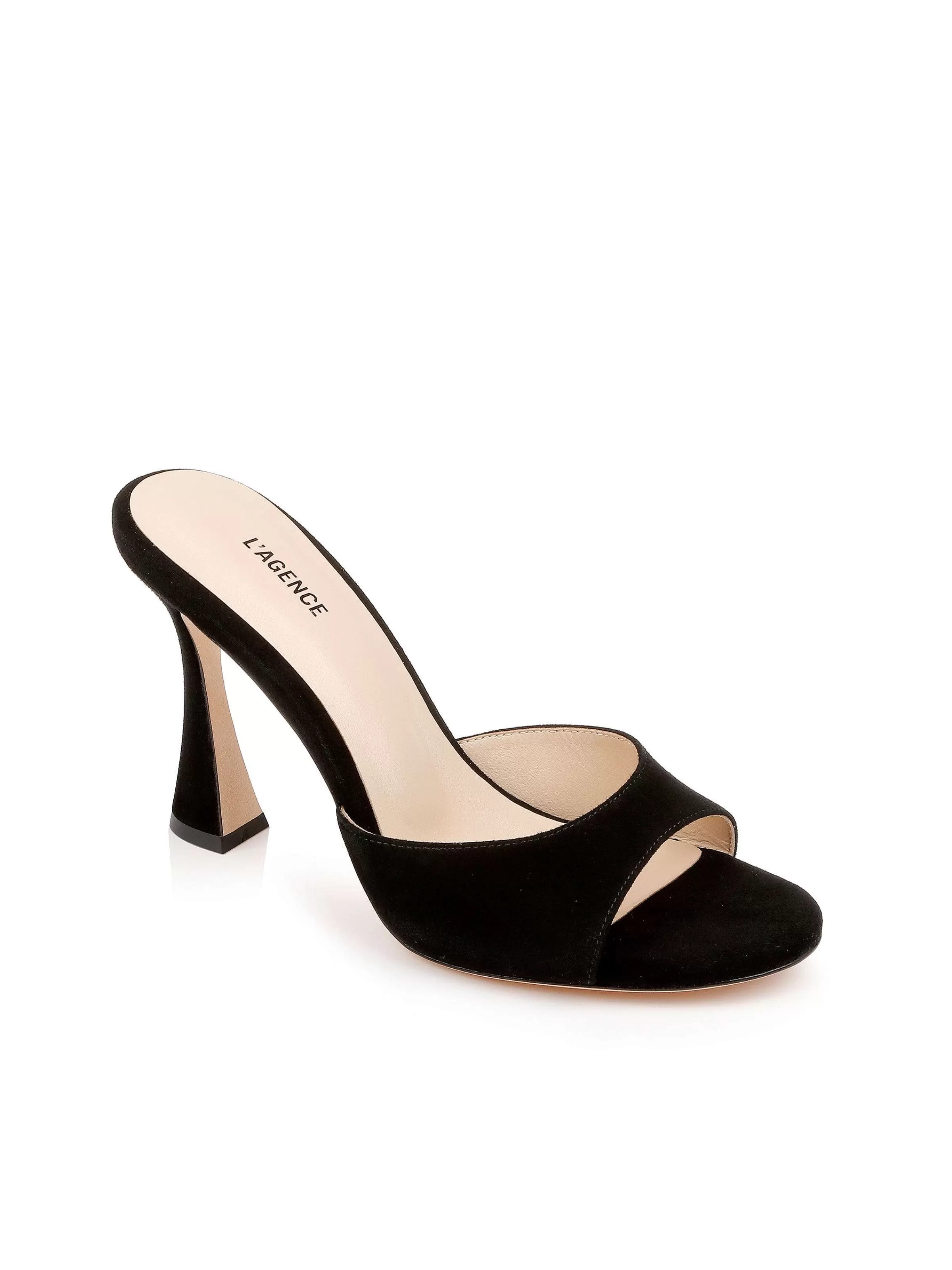 Best Sale L'AGENCE Sandale A Talon Avery Suede Noir