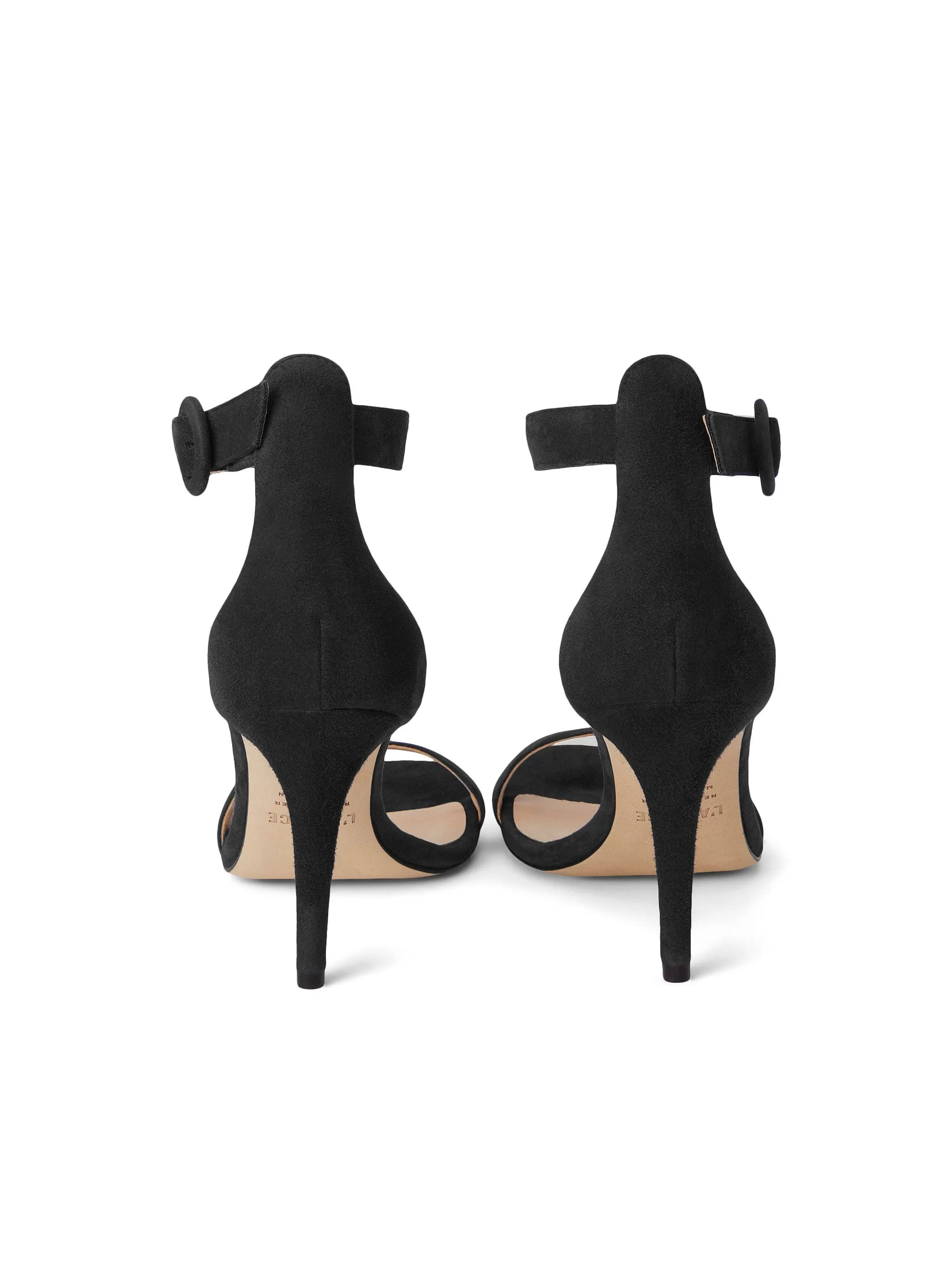 Shop L'AGENCE Sandale Gisele Suede Noir