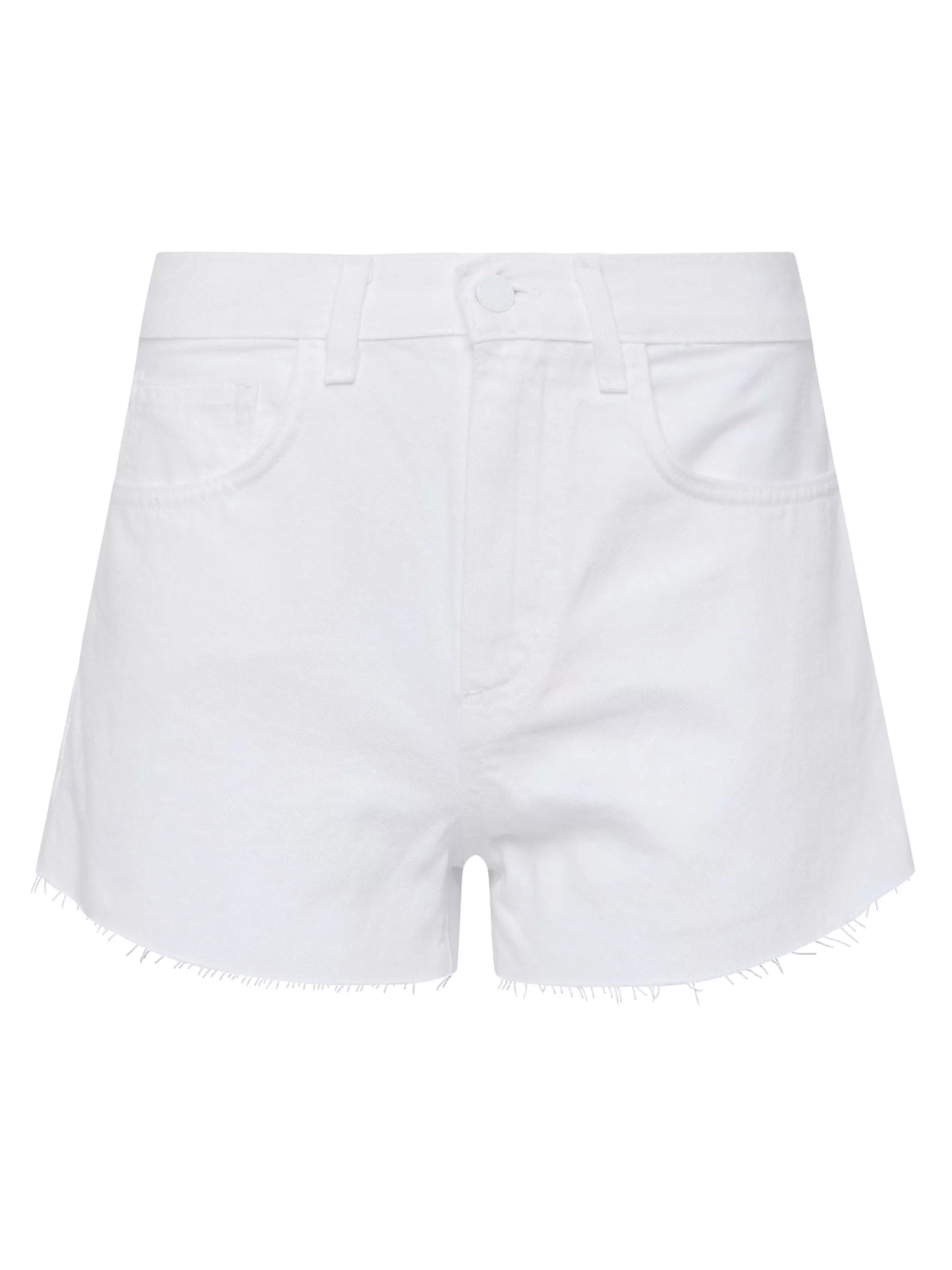 Fashion L'AGENCE Short En Jean Beck A Ourlet Brut Blanc