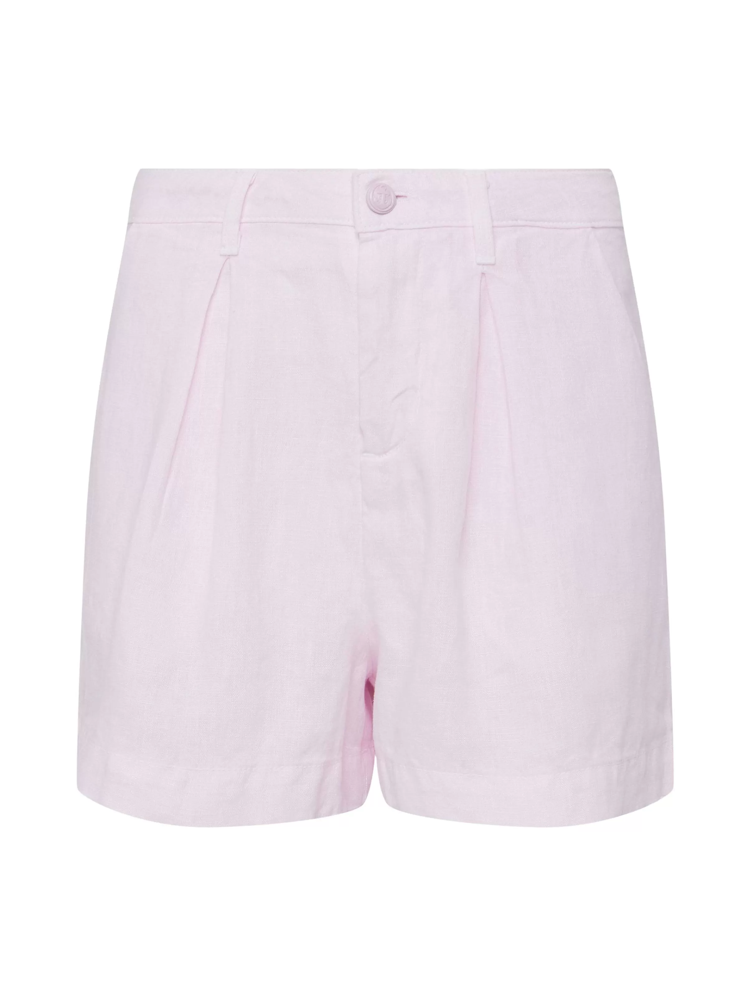 Sale L'AGENCE Short Plisse En Lin Zahari Lilas Neige