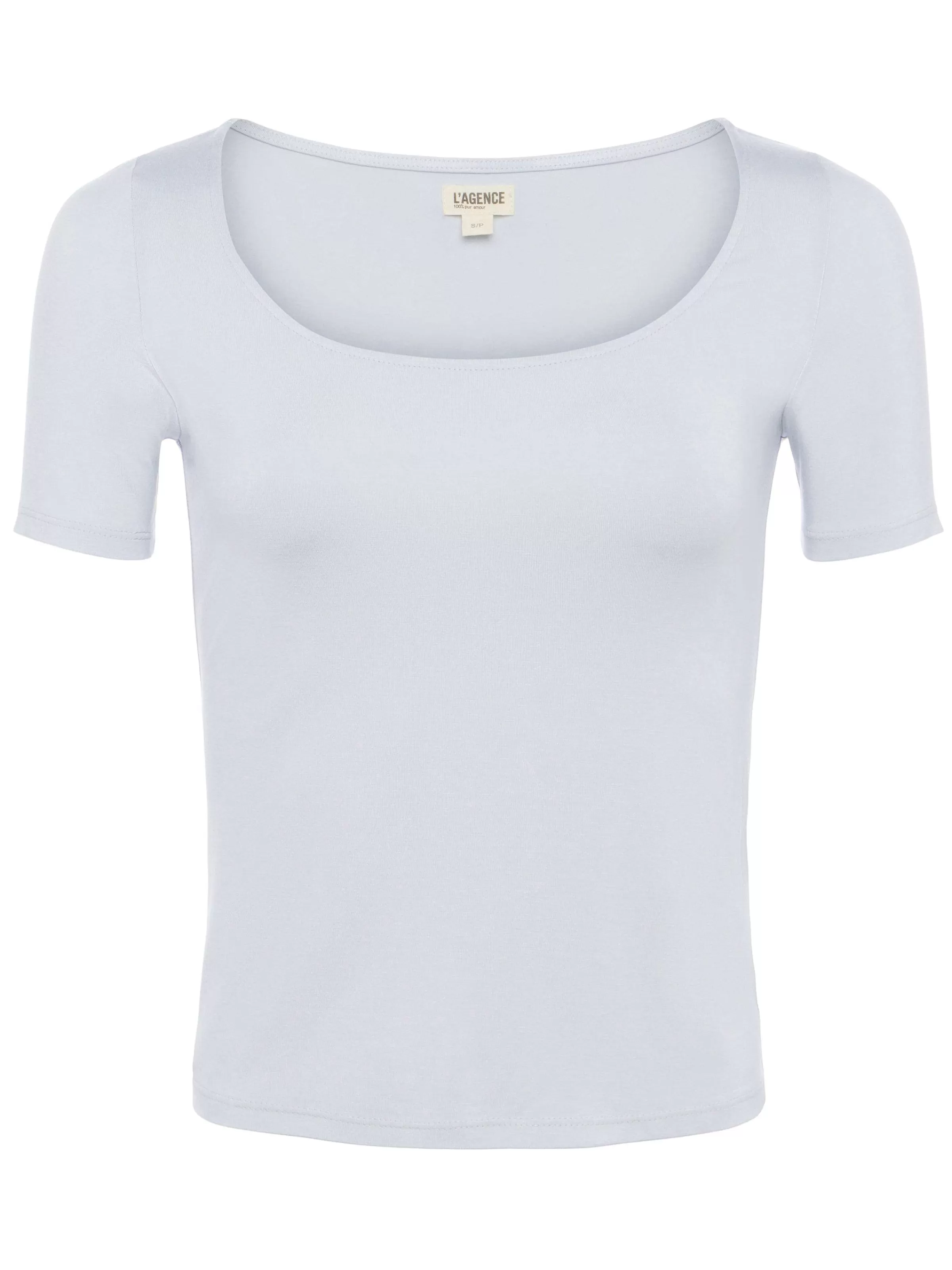 Clearance L'AGENCE T-Shirt A Col En U Alva Bleu Parisien