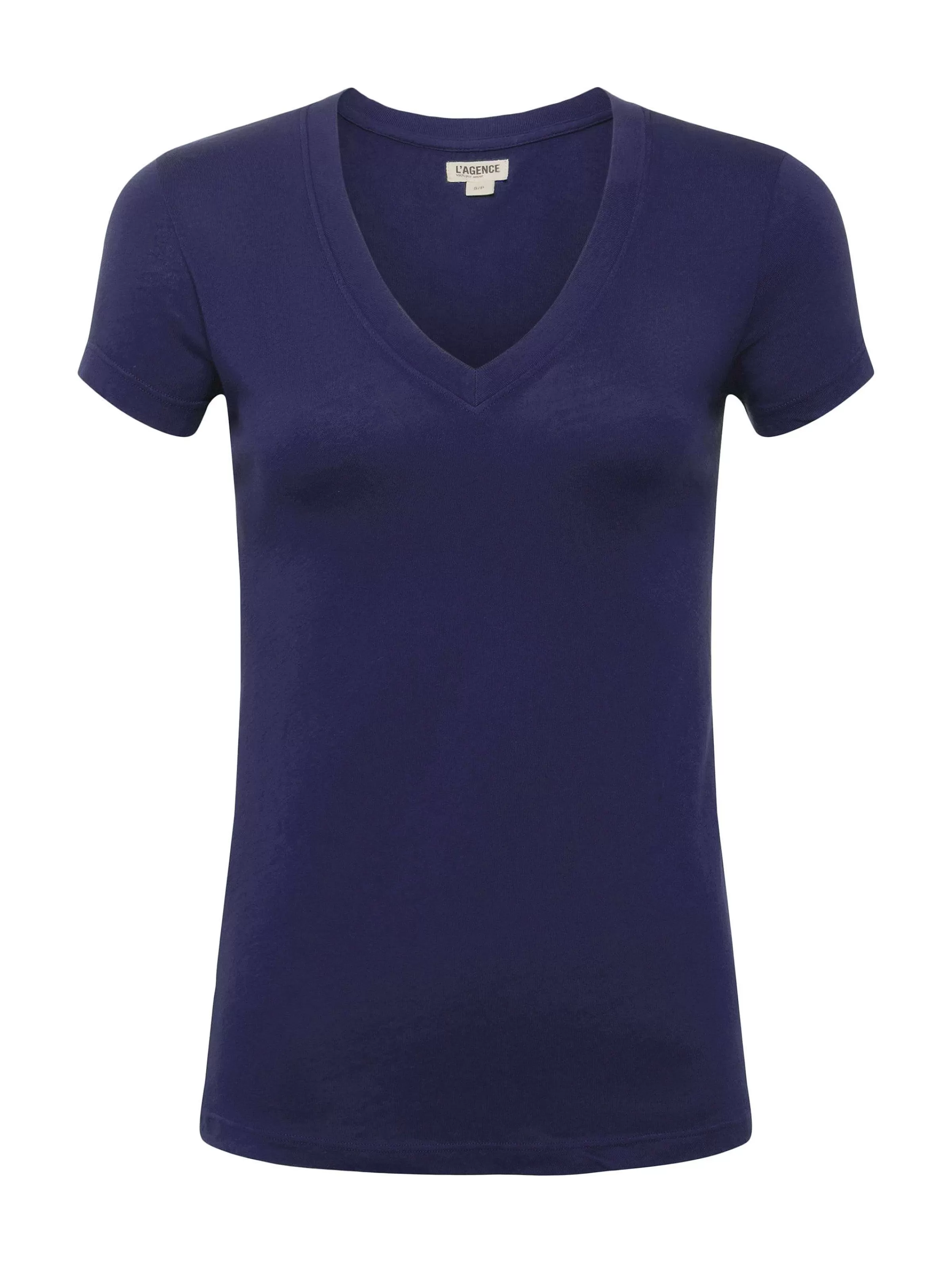 Cheap L'AGENCE T-Shirt A Col En V En Coton Becca Marine