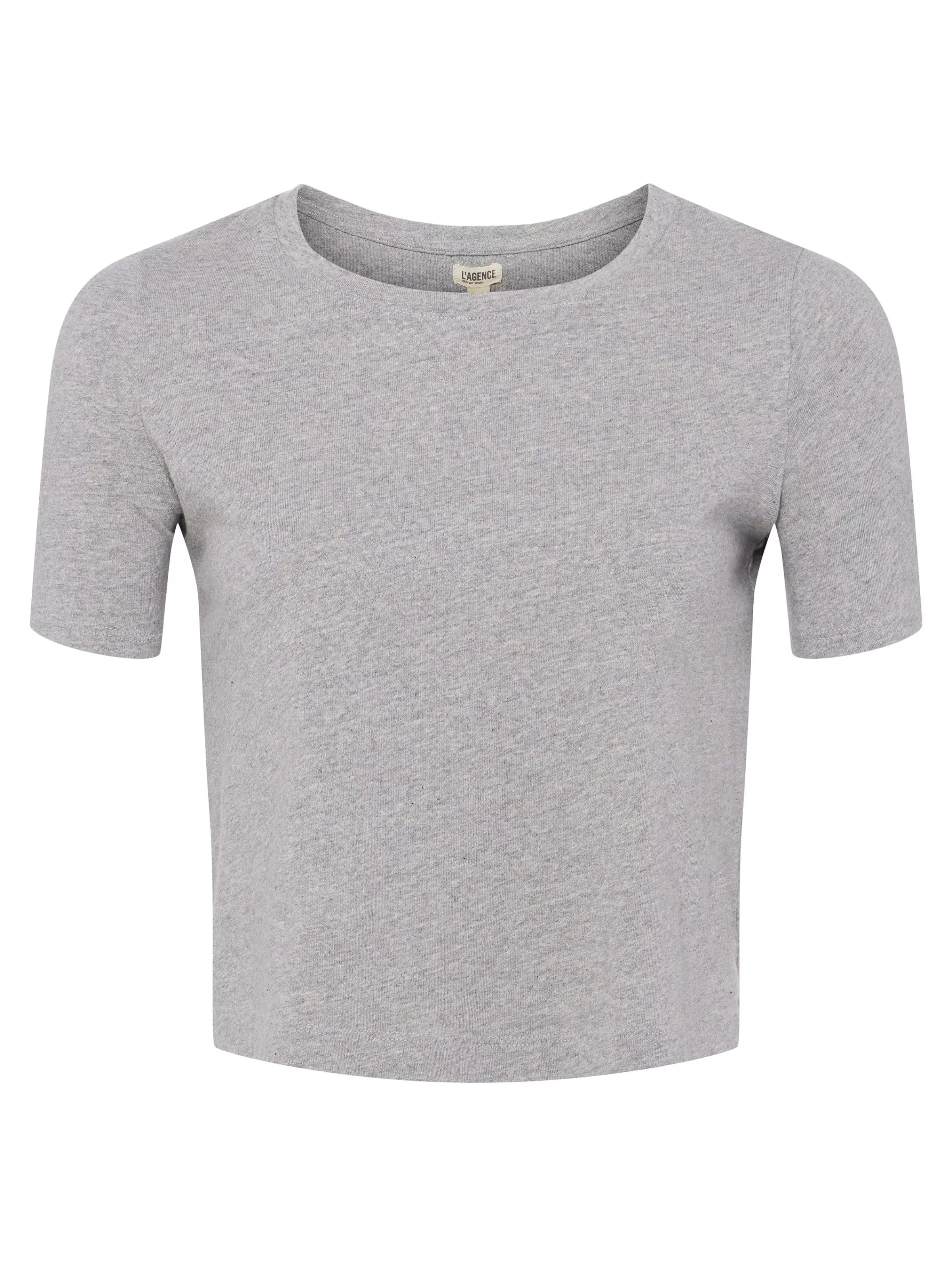 Shop L'AGENCE T-Shirt Court En Coton Donna Gris Chine