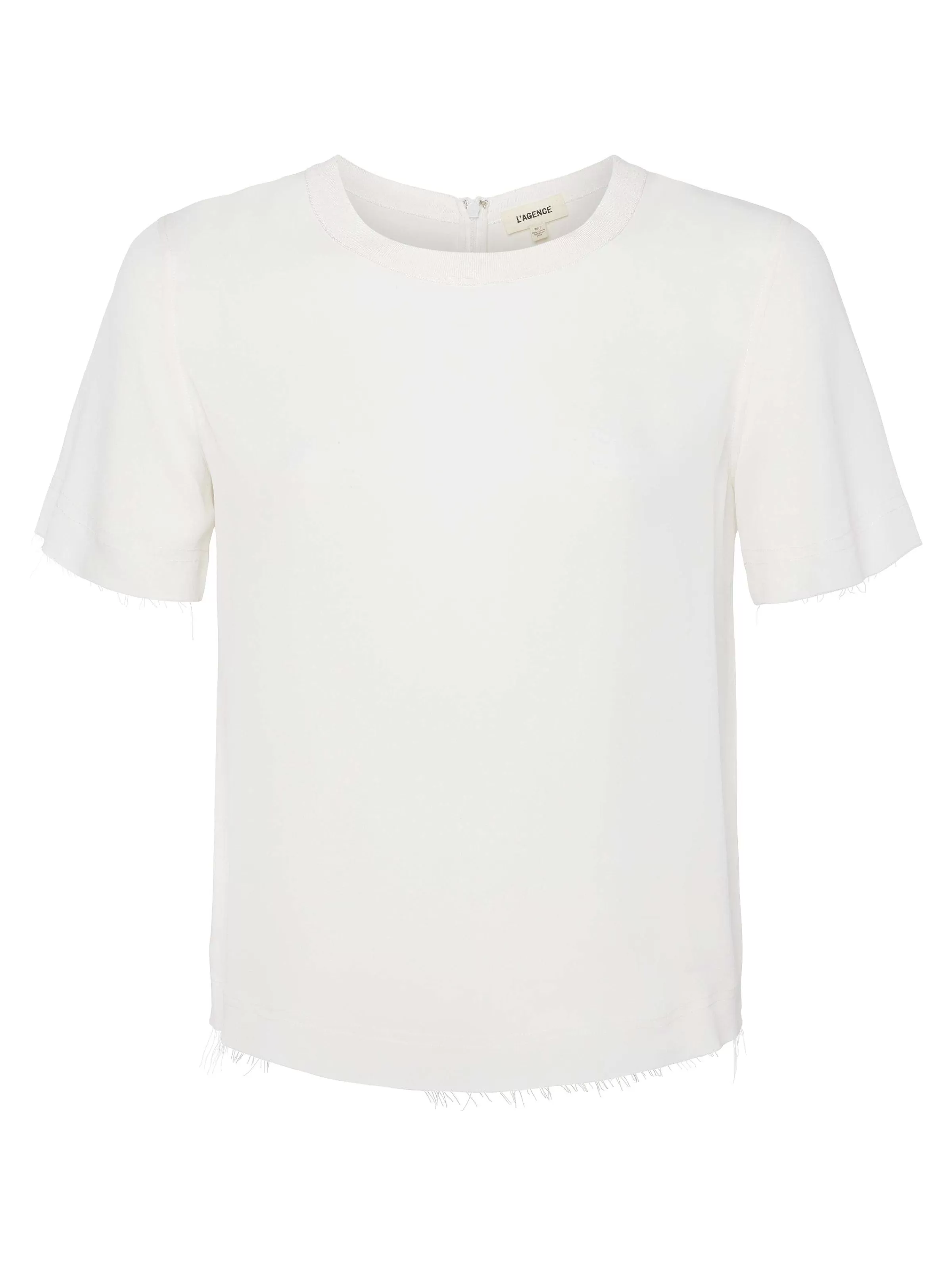 Cheap L'AGENCE T-Shirt Suzette En Soie A Ourlet Brut Blanc