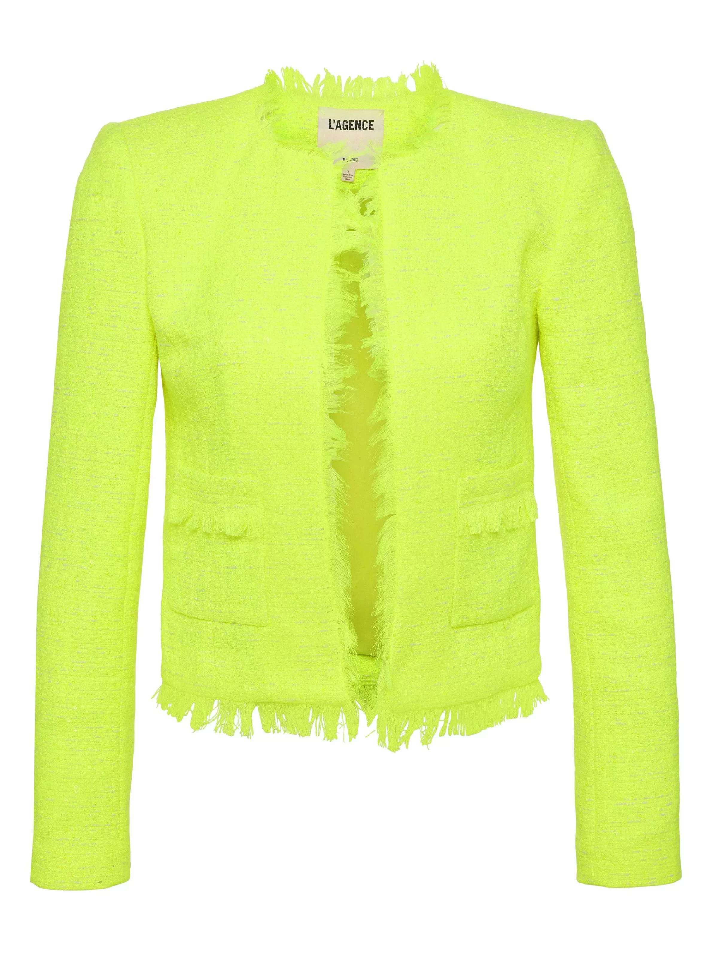 Outlet L'AGENCE Veste Angelina En Tweed Agrumes Neon