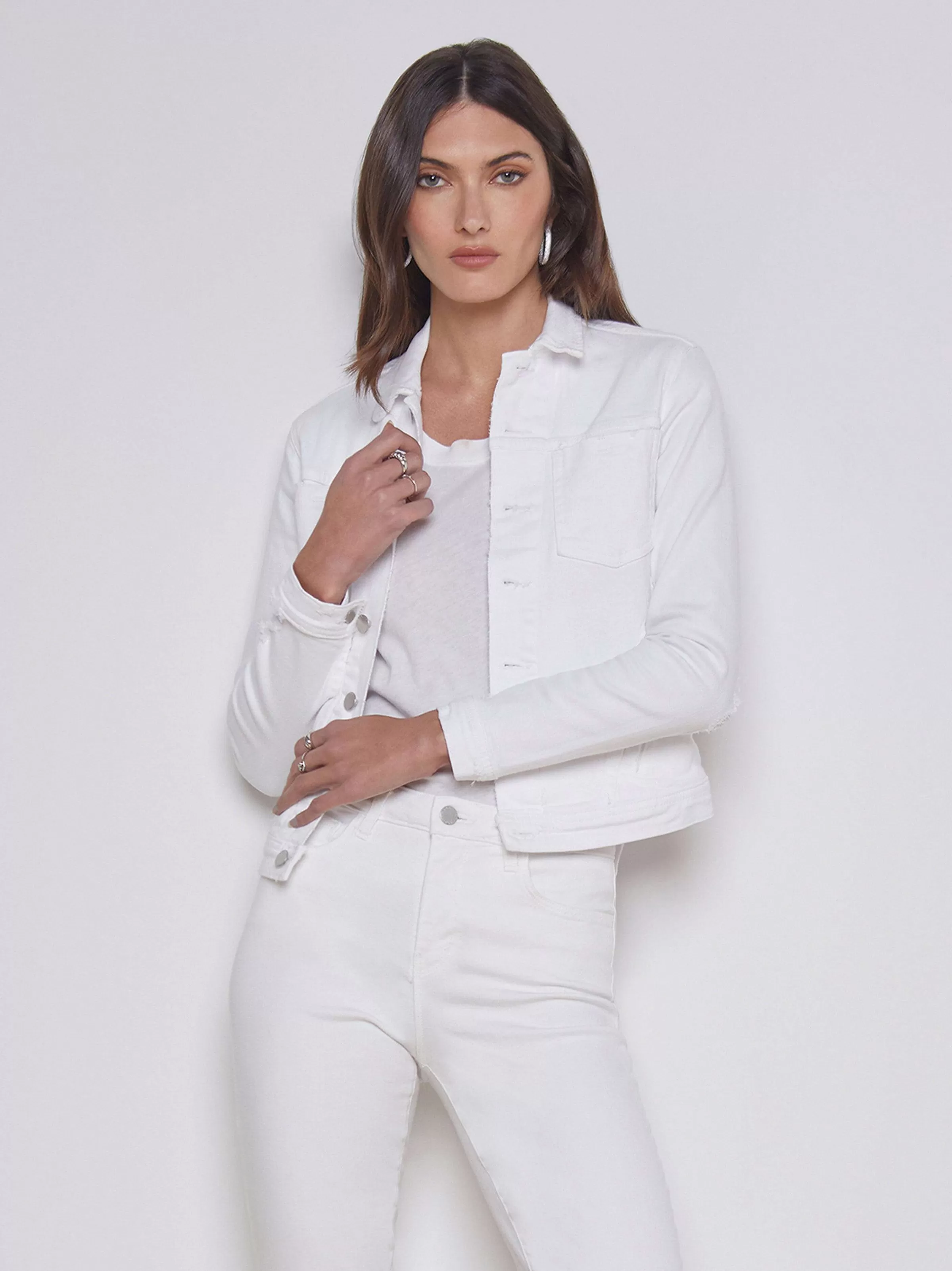 Discount L'AGENCE Veste Celine Blanc Destruct