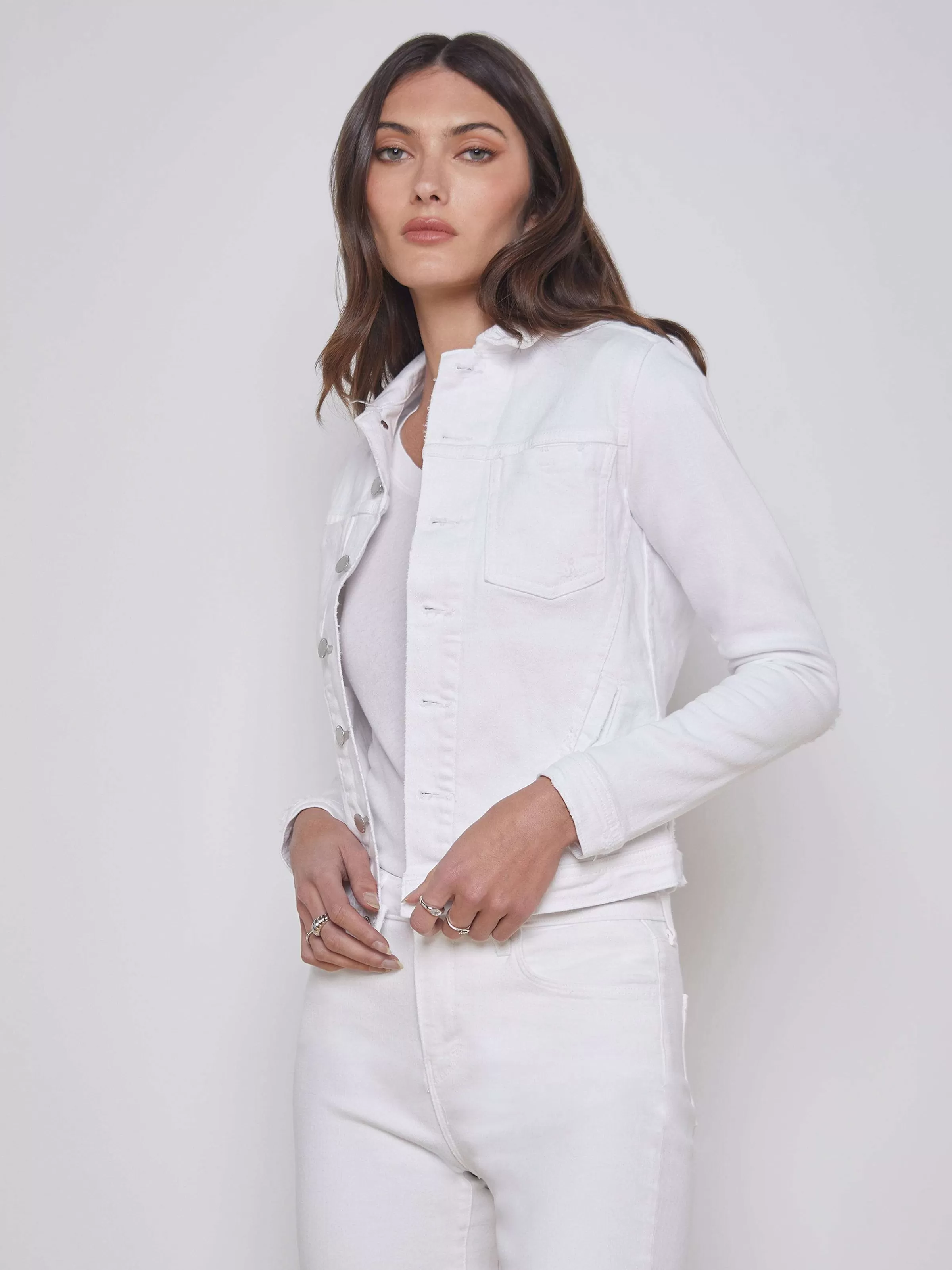 Discount L'AGENCE Veste Celine Blanc Destruct