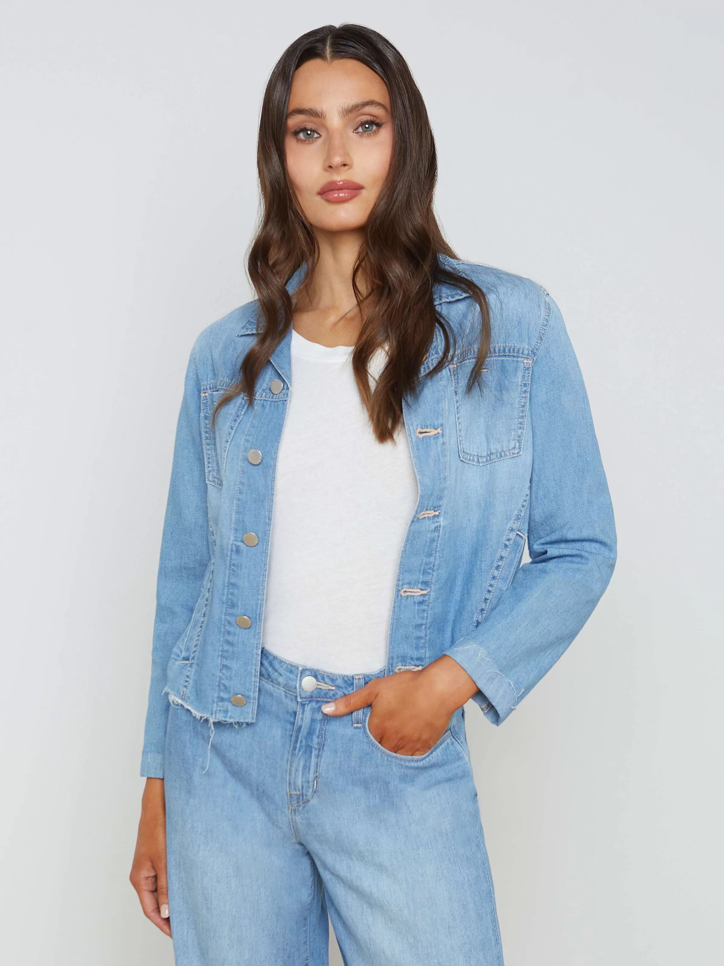 Online L'AGENCE Veste En Jean Janelle La Havane