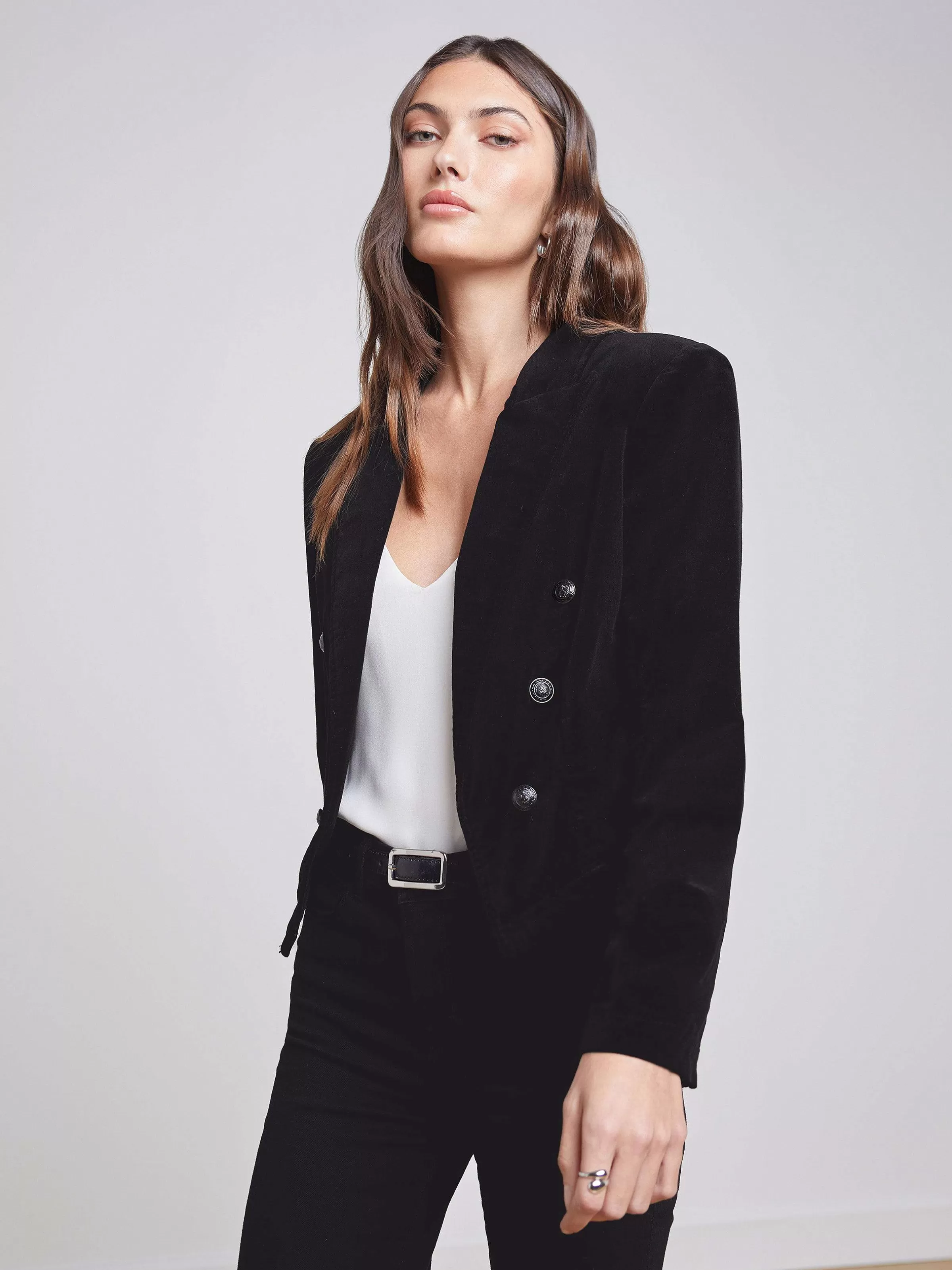 Shop L'AGENCE Wayne Blazer Noir