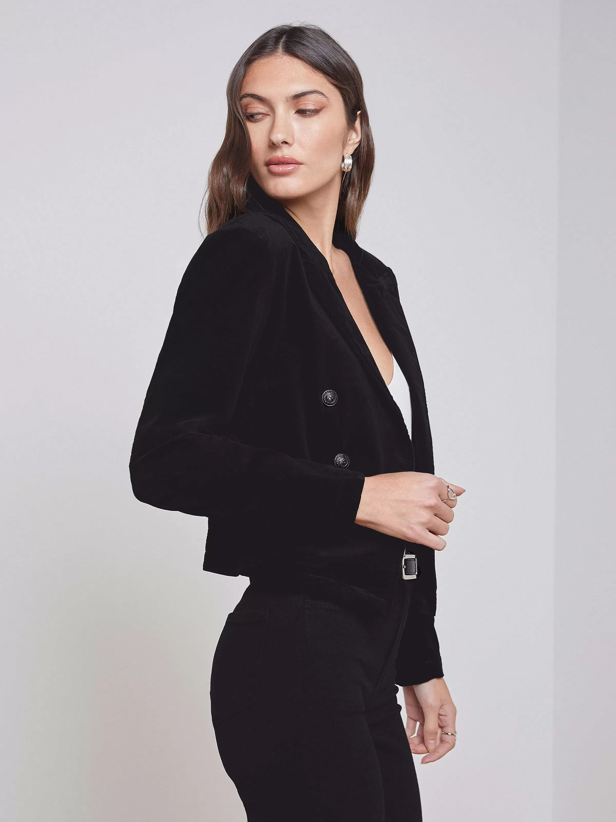 Shop L'AGENCE Wayne Blazer Noir